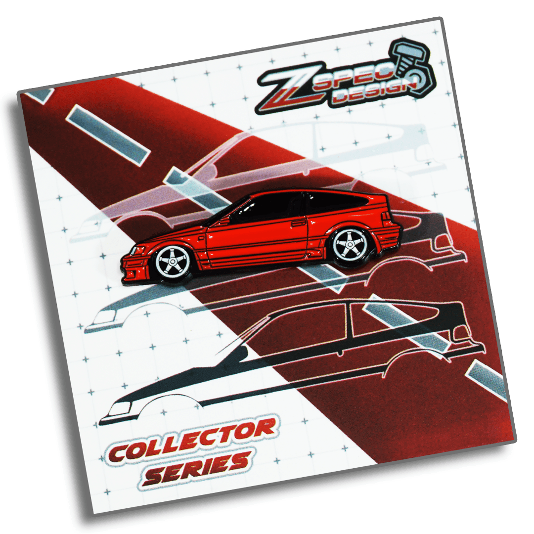 Honda CRX (Red/White/Yellow/Glitter-Silver) Collector Lapel/Hat Pin - ZSPEC Design - ZSPEC Design LLC - Hardware Fasteners - accessory, crx, honda, honda pin, lapel, lifestyle, pin - zspecdesign.com