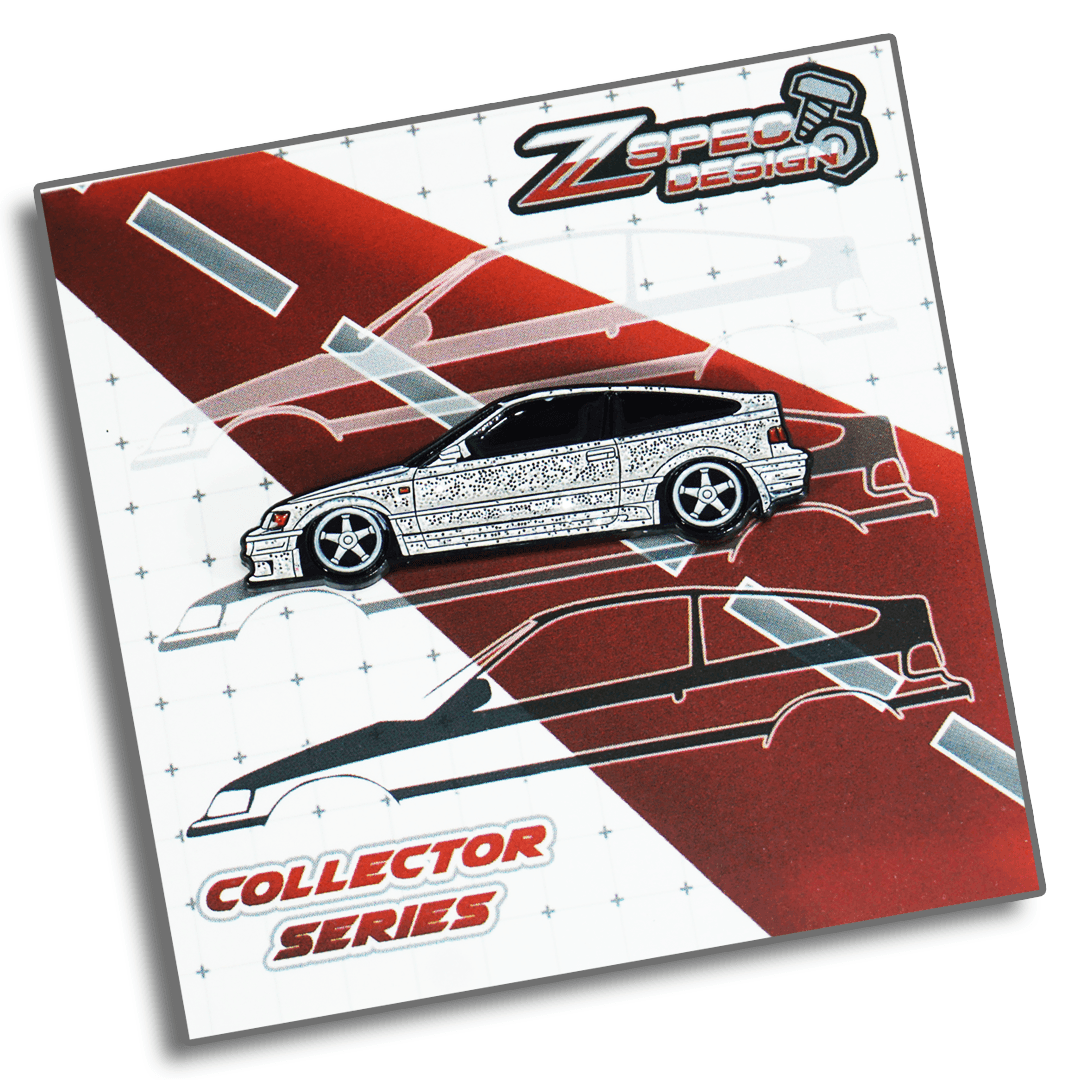 Honda CRX (Red/White/Yellow/Glitter-Silver) Collector Lapel/Hat Pin - ZSPEC Design - ZSPEC Design LLC - Hardware Fasteners - accessory, crx, honda, honda pin, lapel, lifestyle, pin - zspecdesign.com