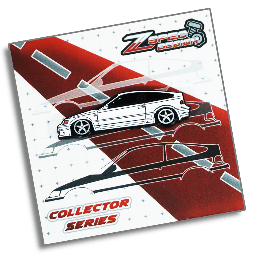 Honda CRX (Red/White/Yellow/Glitter-Silver) Collector Lapel/Hat Pin - ZSPEC Design - ZSPEC Design LLC - Hardware Fasteners - accessory, crx, honda, honda pin, lapel, lifestyle, pin - zspecdesign.com