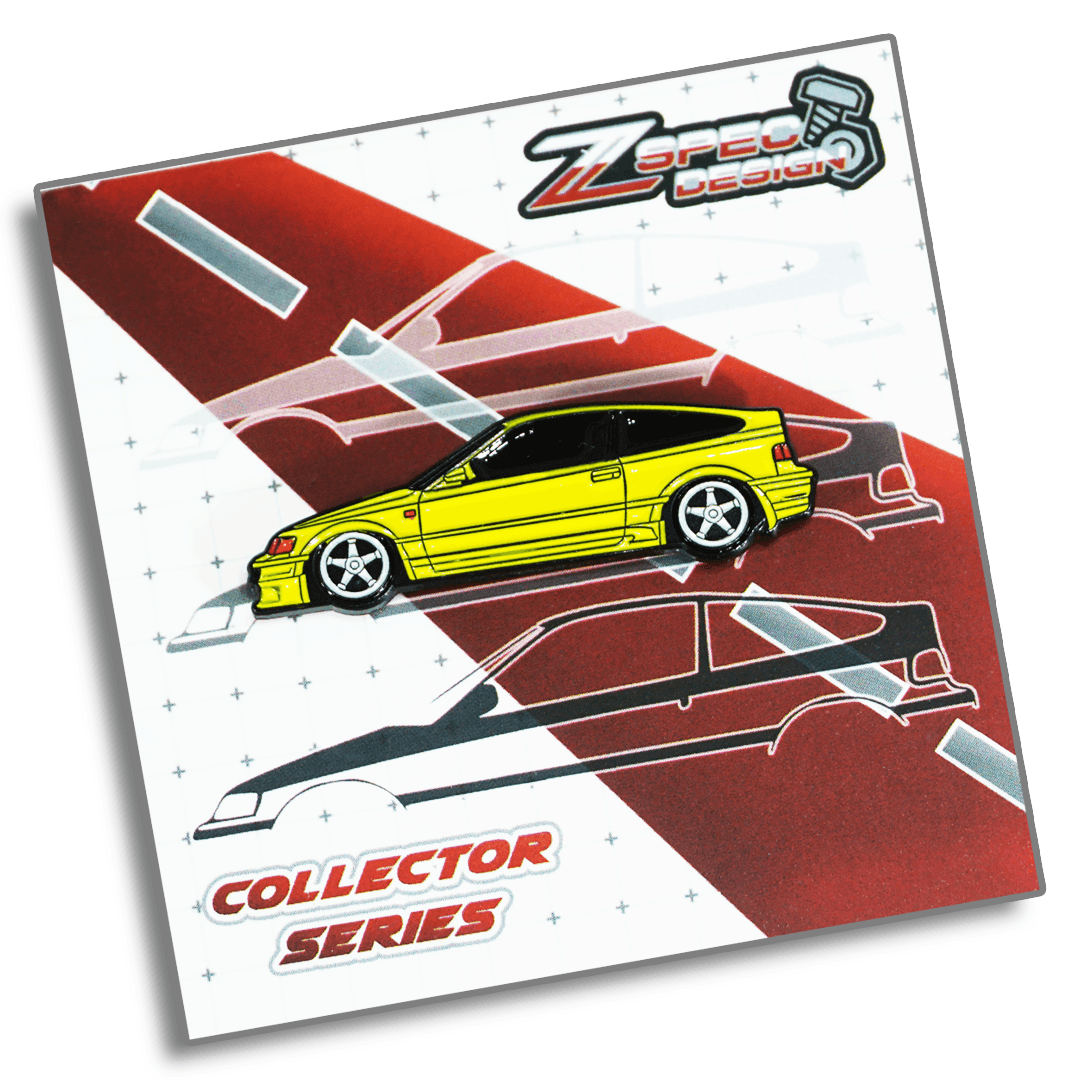 Honda CRX (Red/White/Yellow/Glitter-Silver) Collector Lapel/Hat Pin - ZSPEC Design - ZSPEC Design LLC - Hardware Fasteners - accessory, crx, honda, honda pin, lapel, lifestyle, pin - zspecdesign.com