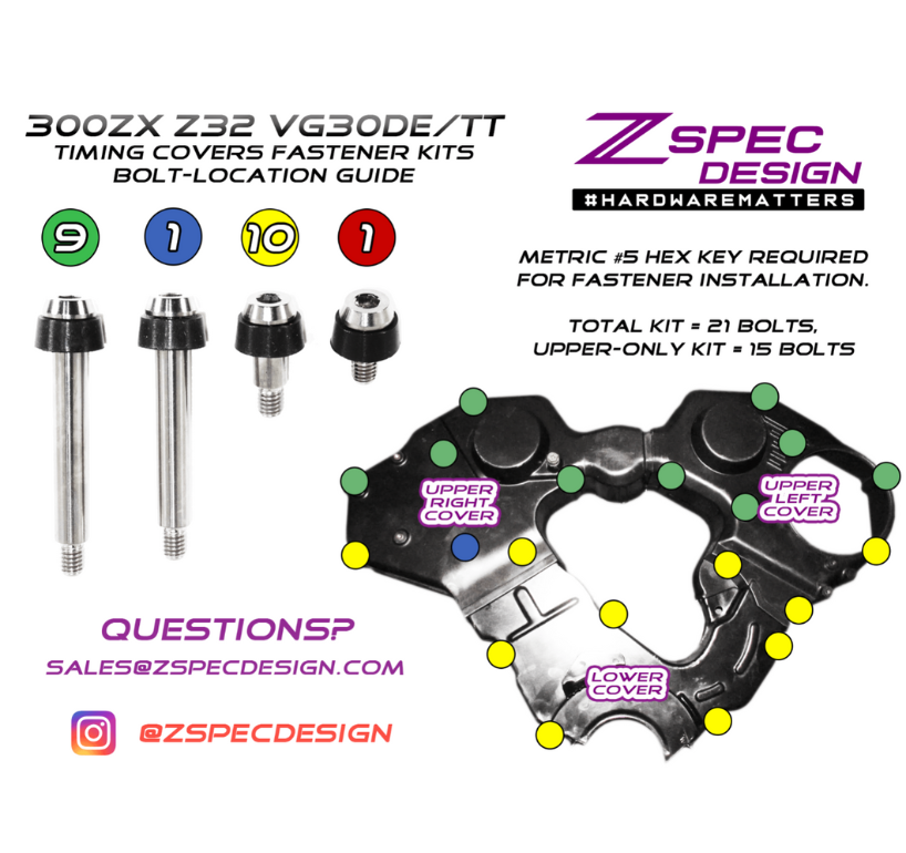 Example of Bolt Locations for Z32 300zx shoulder-bolt kit
