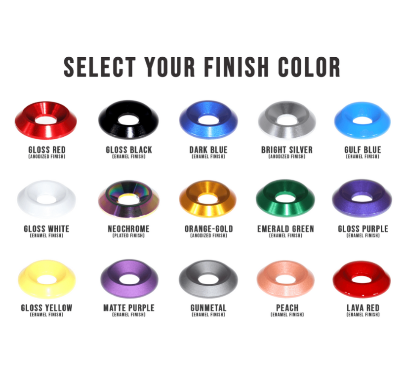 ZSPEC M6 Wide Fender-Finish Dress Up Washers, for M6 FHSC Fasteners, Billet, 10-Pack - ZSPEC Design LLC - Hardware Fasteners - 10-pack, billet hardware, Dress Up Washer, fhsc, m6 - zspecdesign.com