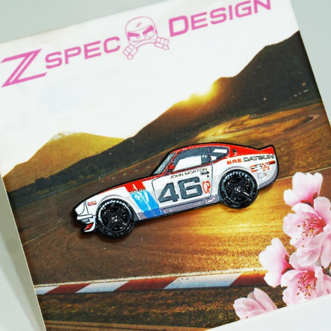 Datsun 240z #46 Race Car - Collector Lapel/Hat Pin - ZSPEC Design LLC - Hardware Fasteners - accessory, bob sharp, bsr, lapel, lifestyle, nissan, nissan pin, pin, race car pin, Z - zspecdesign.com
