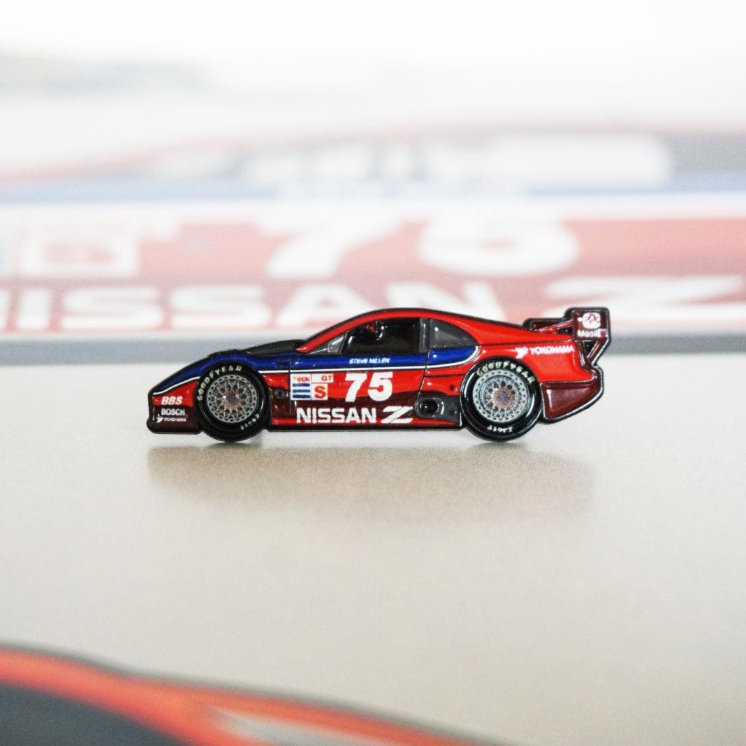 IMSA #75 Nissan Z (300zx Z32) Race Car - Collector Lapel/Hat Pin - ZSPEC Design LLC - Hardware Fasteners - accessory, bob sharp, bsr, lapel, lifestyle, nissan, nissan pin, pin, race car pin, Z - zspecdesign.com