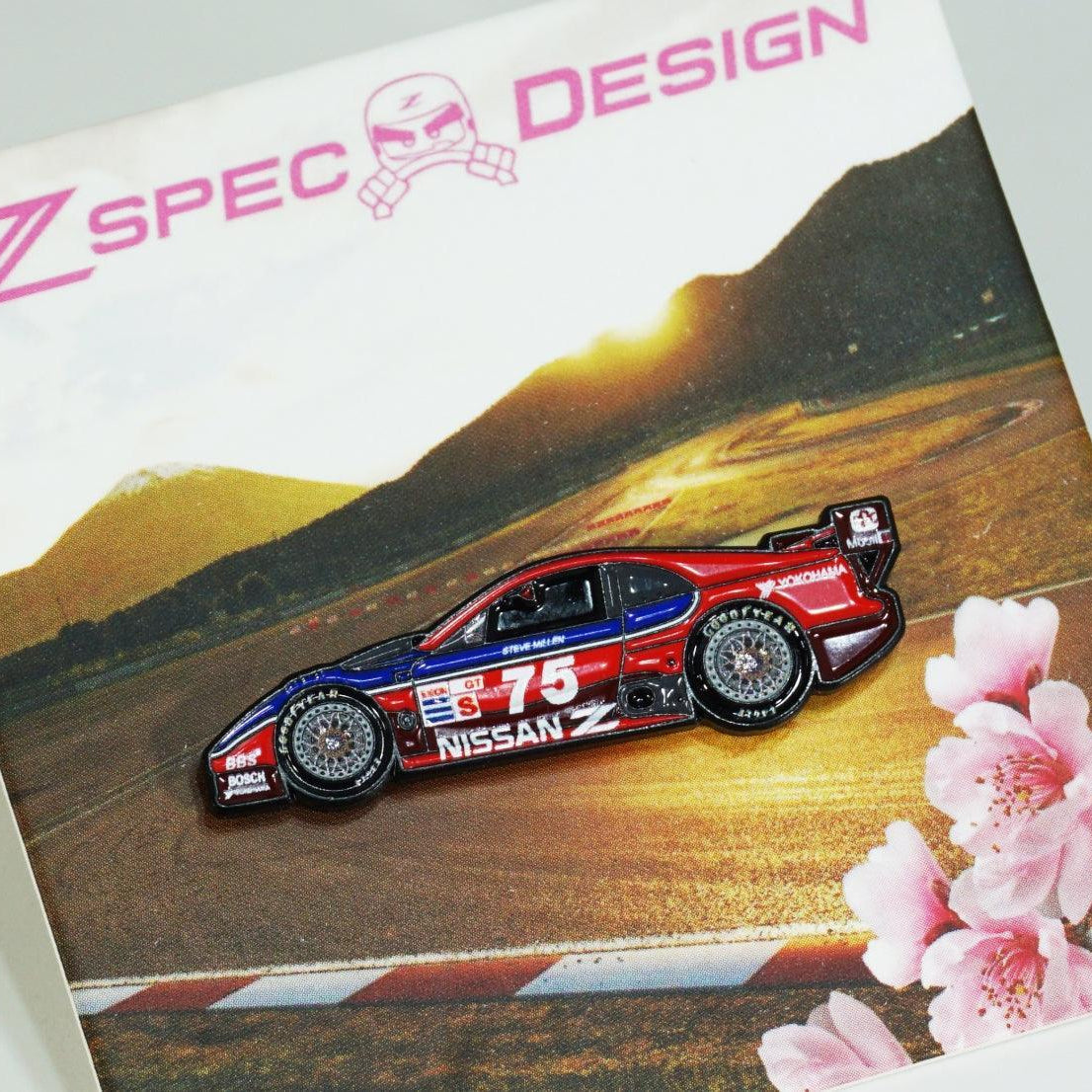 IMSA #75 Nissan Z (300zx Z32) Race Car - Collector Lapel/Hat Pin - ZSPEC Design LLC - Hardware Fasteners - accessory, bob sharp, bsr, lapel, lifestyle, nissan, nissan pin, pin, race car pin, Z - zspecdesign.com