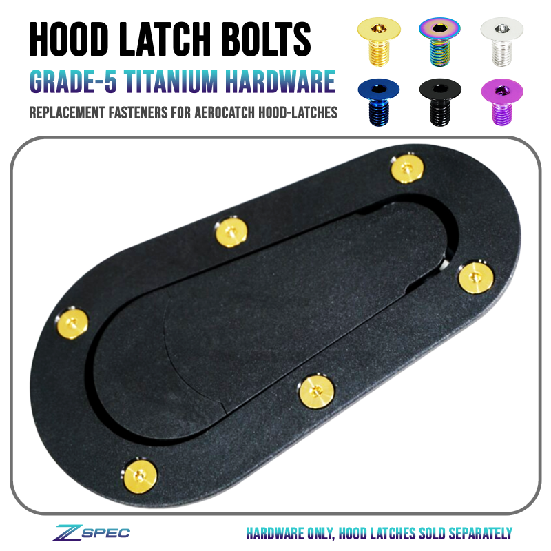 Aerocatch Hood Latches Hardware Kit - Grade-5 Titanium Bolts Fasteners - ZSPEC Design LLC