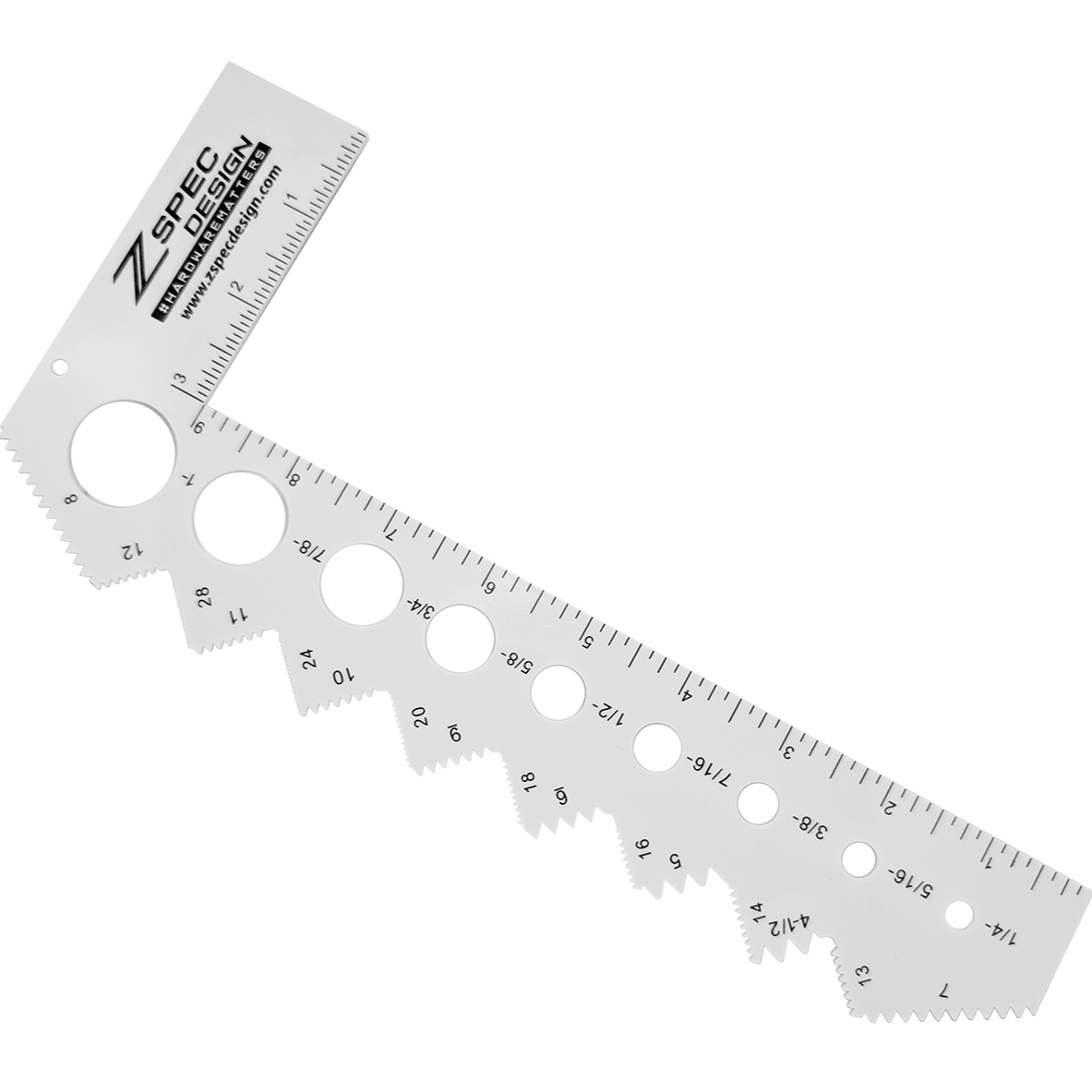 ZSPEC Standard/SAE Bolt / Fastener Thread Measuring Gauge, L-Shape