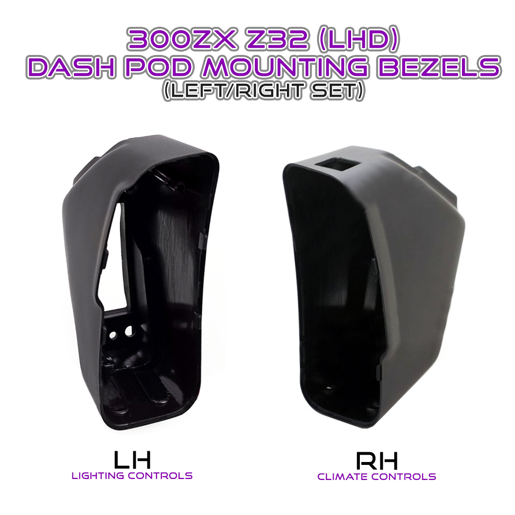 ZSPEC 300zx Z32 Mounting PODs for LHD Climate & Lighting Controls, Set - Left / Right - ZSPEC Design LLC - Hardware Fasteners - 300zx, 300zx pods, lhd, nissan, repro, z32, z32 pod - zspecdesign.com