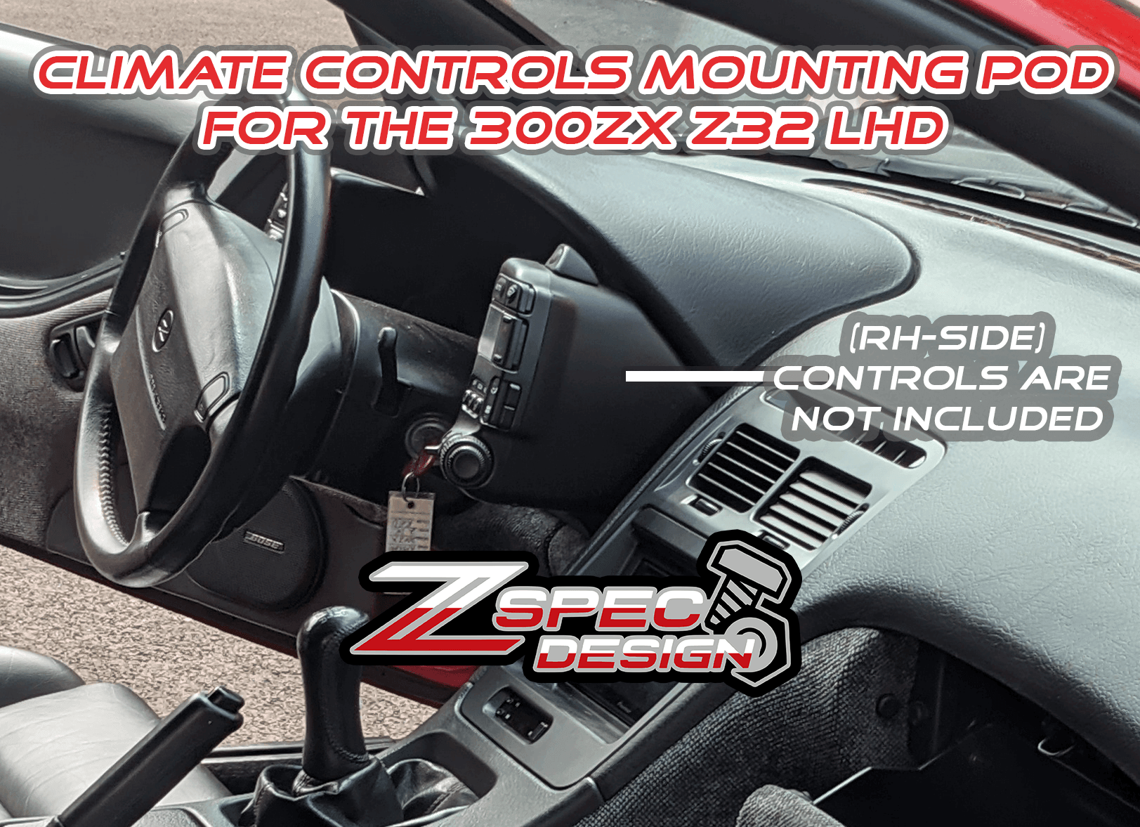 ZSPEC 300zx Z32 Mounting PODs for LHD Climate & Lighting Controls, Set - Left / Right - ZSPEC Design LLC - Hardware Fasteners - 300zx, 300zx pods, lhd, nissan, repro, z32, z32 pod - zspecdesign.com