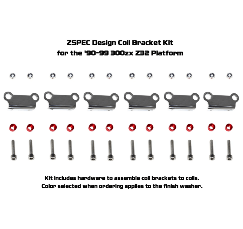 ZSPEC Polished Stainless Coil Brackets Kit (no Z), 90-99 Nissan Z32 300zx - ZSPEC Design LLC - Hardware Fasteners - 300zx, Fastener Kit, nissan, z32 - zspecdesign.com