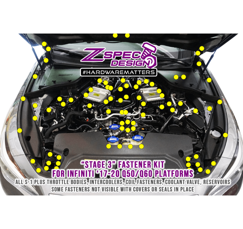 ZSPEC Stage-3 Dress Up Bolts® Fastener Kit, Infiniti Q50/Q60