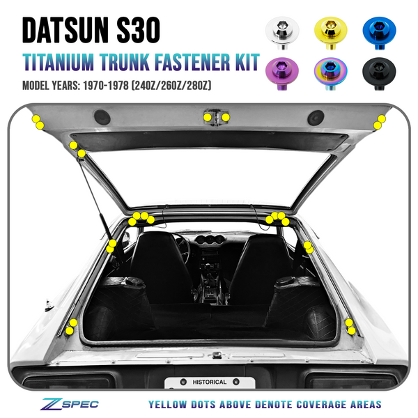 ZSPEC Fastener Kit, Door Jams Area for Datsun 280zx S130, Titanium