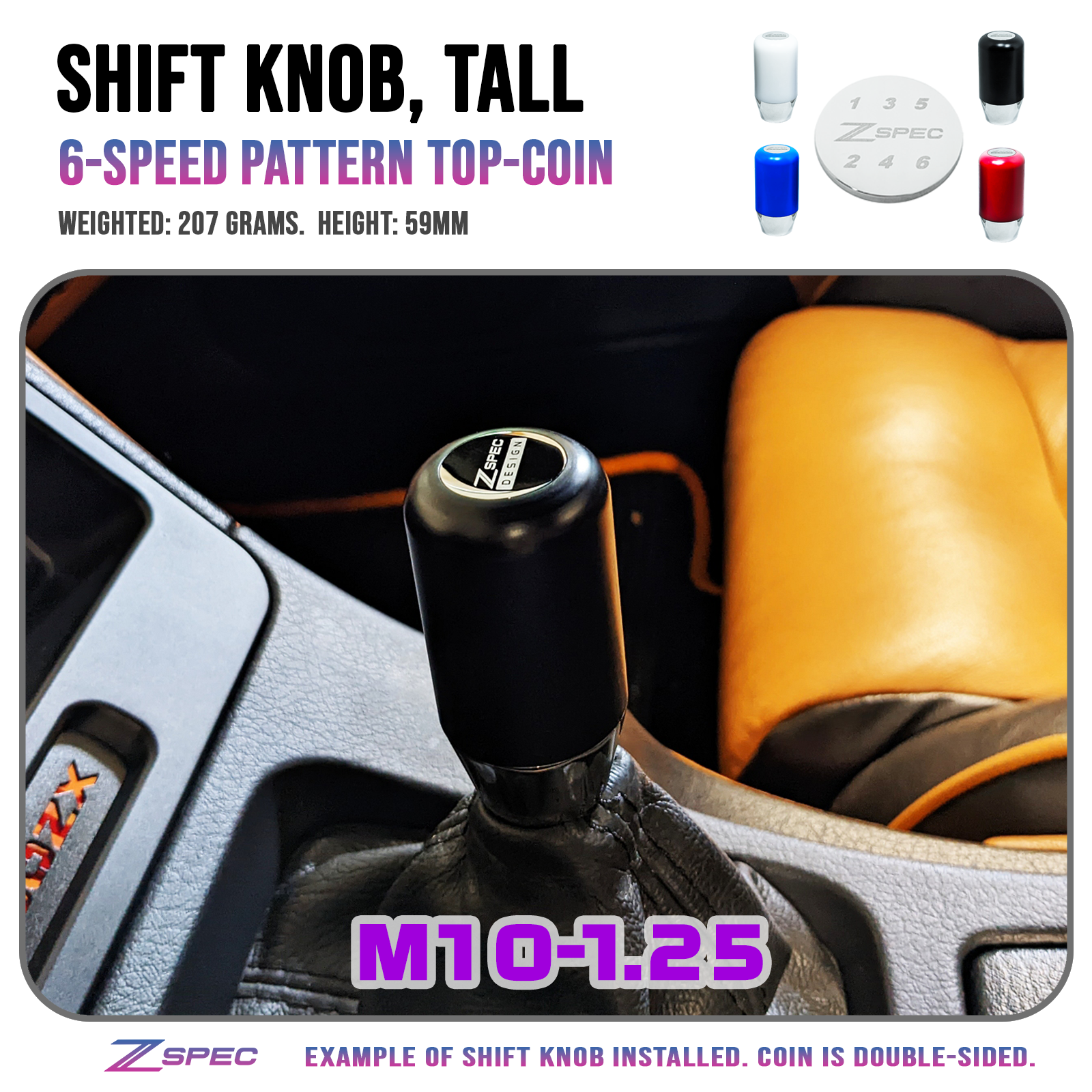 ZSPEC Shift Knob M10-1.25 Delrin-Stainless 6-Speed 350/370 ZSPEC Shift Knob M10-1.25 Delrin-Stainless 6-Speed 350/370