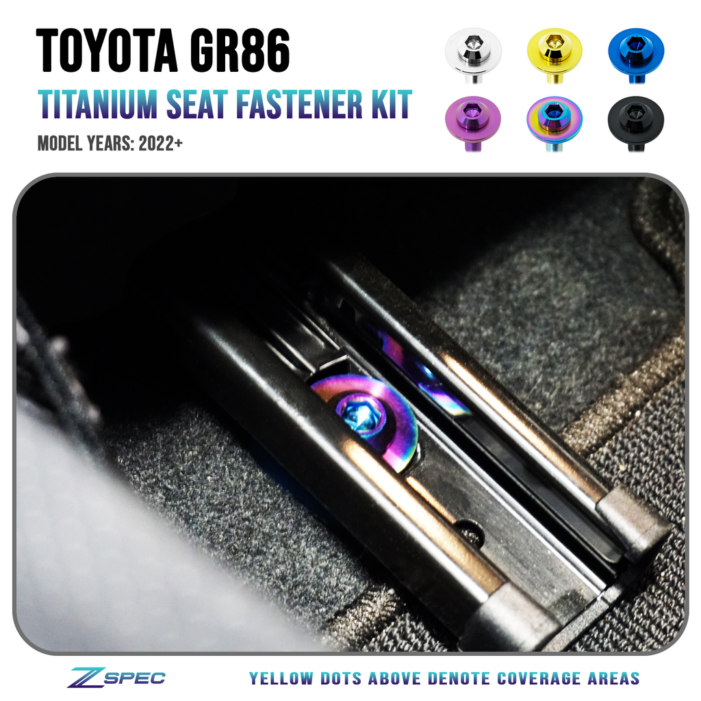 ZSPEC Front Seats Fastener Kit 22+ Toyota GR86 & Subaru BRZ, Titanium