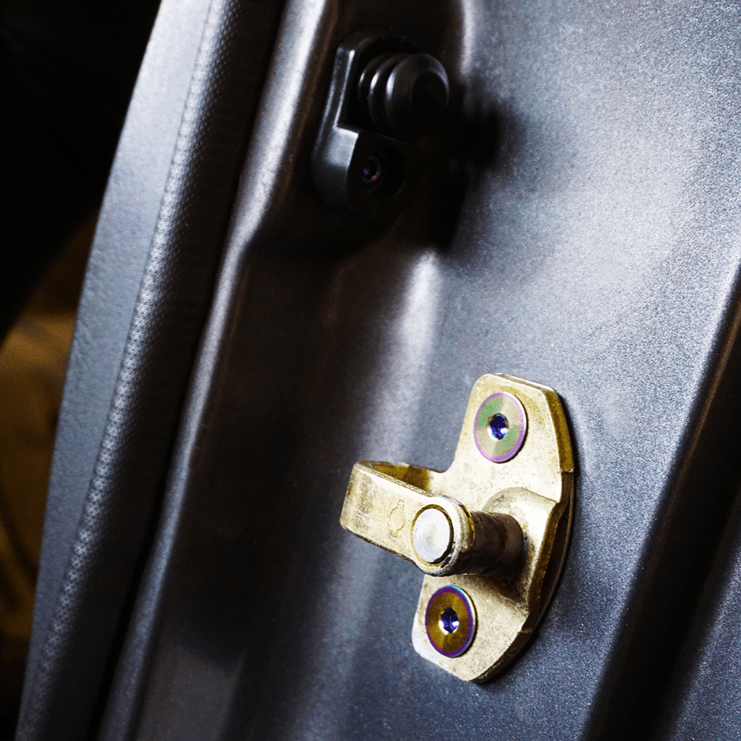 ZSPEC Dress Up Bolts® Fastener Kit, Door Jams Area for Nissan 240SX S13 (& Silvia), Titanium - ZSPEC Design LLC - Hardware Fasteners - 240sx, door, door jam, Fastener Kit, nissan, S13, Silvia - zspecdesign.com