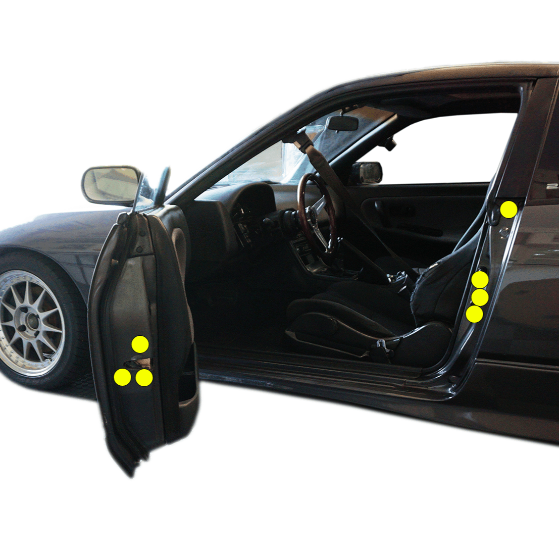 ZSPEC Dress Up Bolts® Fastener Kit, Door Jams Area for Nissan 240SX S13 (& Silvia), Titanium - ZSPEC Design LLC - Hardware Fasteners - 240sx, door, door jam, Fastener Kit, nissan, S13, Silvia - zspecdesign.com