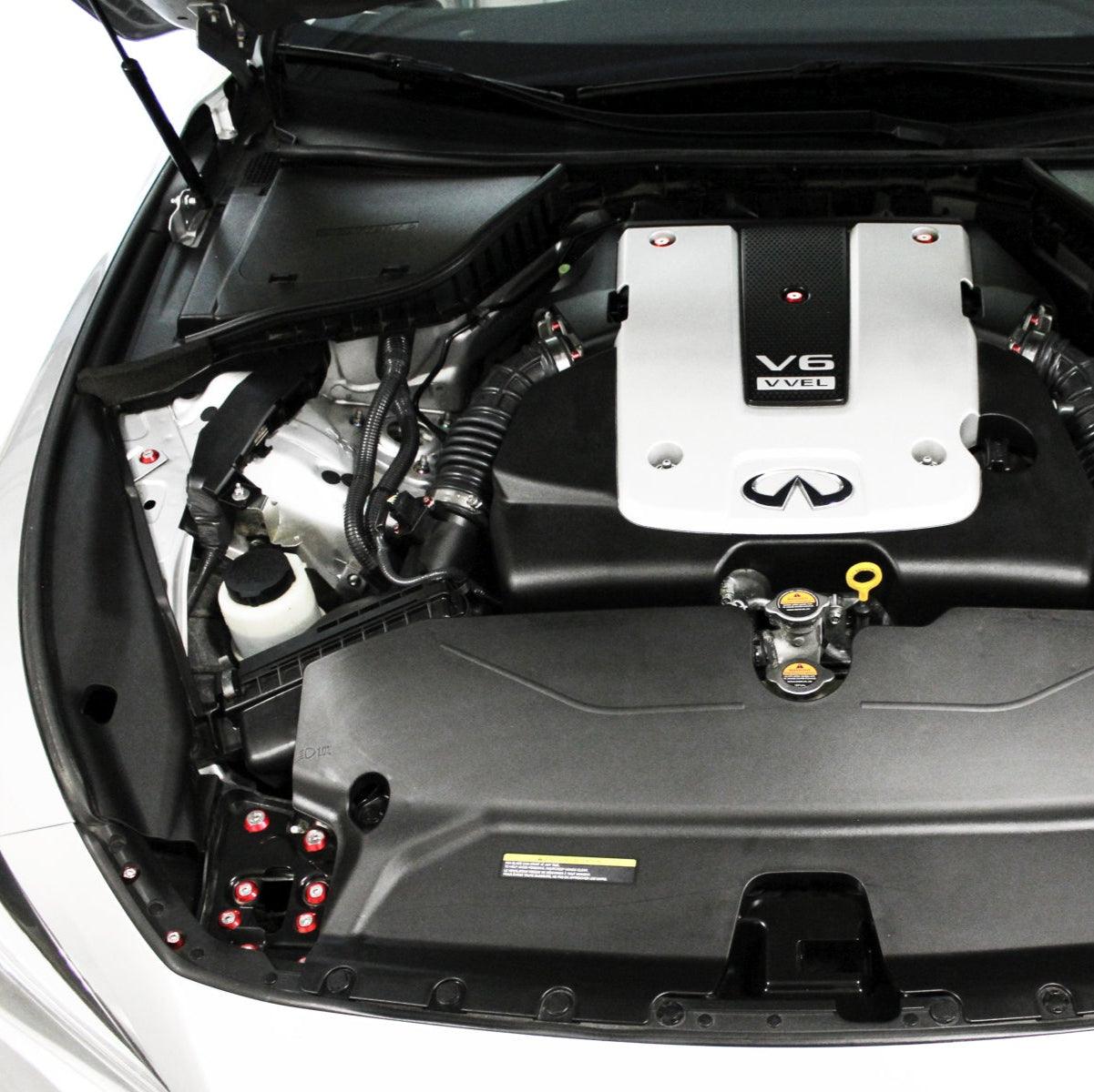 ZSPEC Stage 2 Dress Up Bolts® Fastener Kit, 09-17 Infiniti G37/Q50 VQ37
SUS304 Stainless Fasteners
Billet Aluminum Finish Washers
Bagged & Labeled by Area