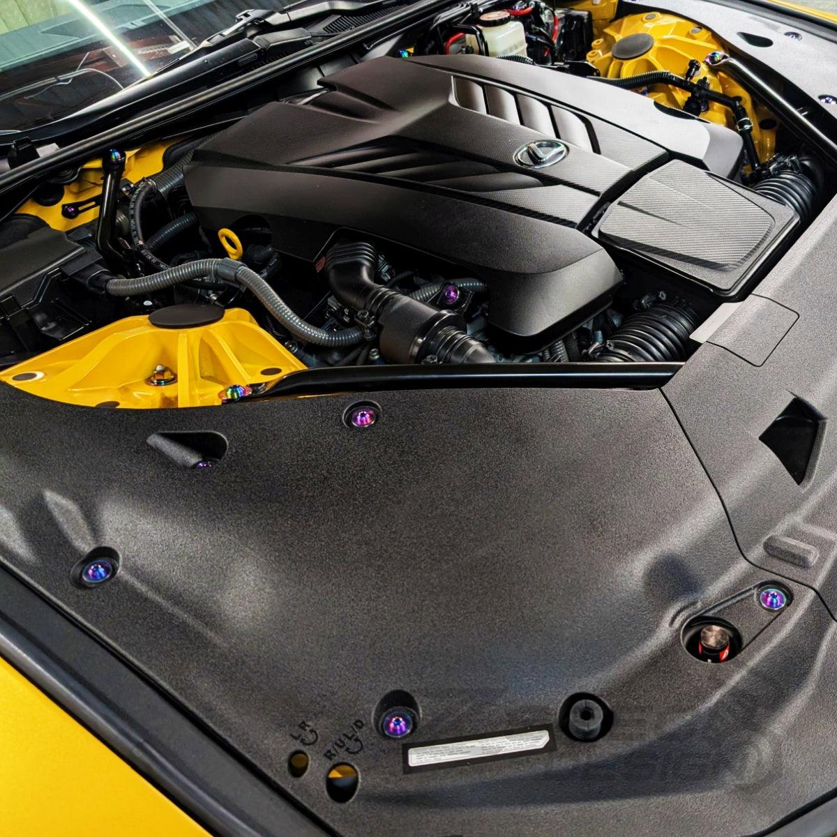 ZSPEC Stage-3 Dress Up Bolts® Hardware Kit, Lexus LC 500, 2UR-GSE, Titanium
Grade-5 Titanium (40-45% weight-savings, non-corrosive)
Engines: 2UR-GSE