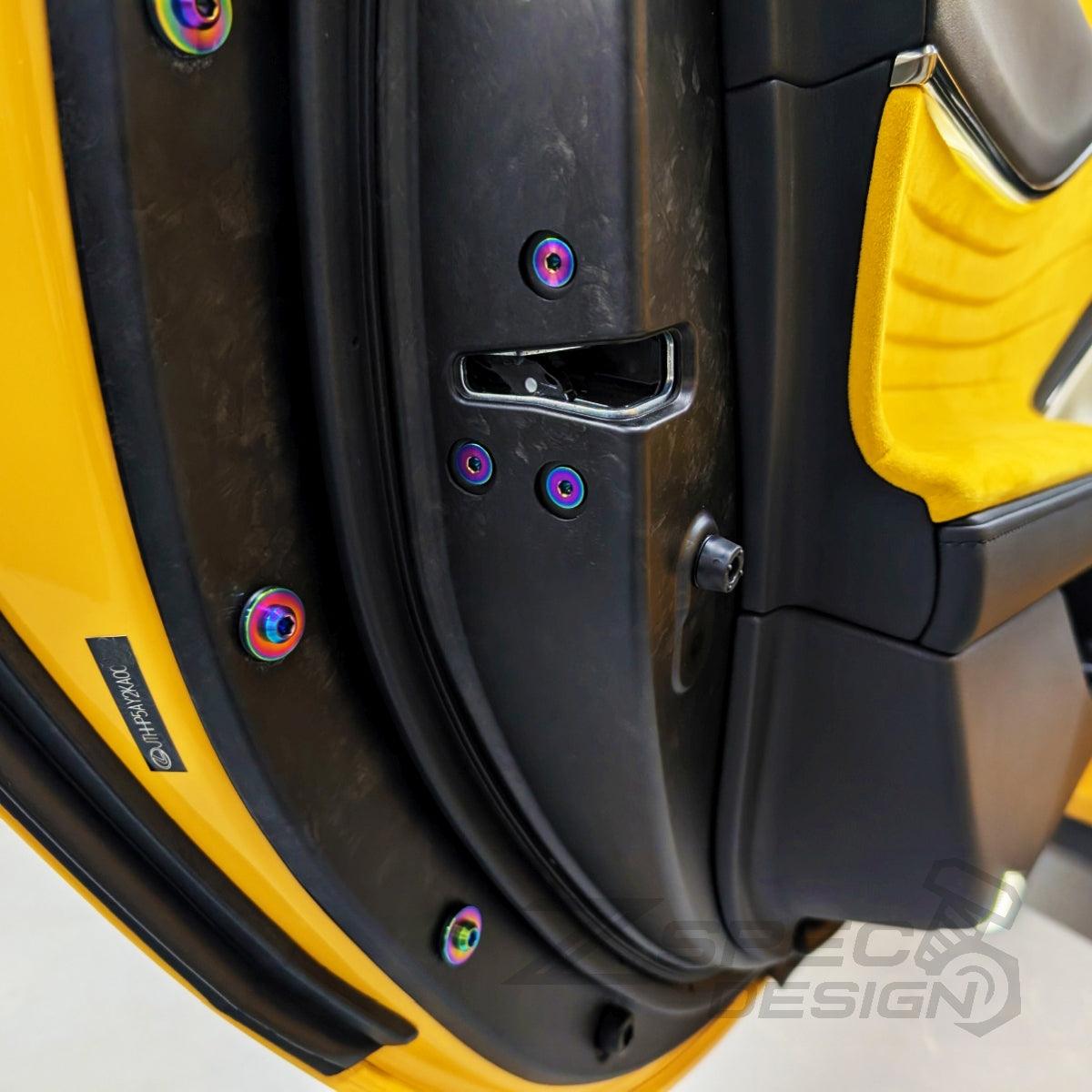 ZSPEC Door-Jams Dress Up Bolts® Hardware Kit for Lexus LC 500, Titanium
Grade-5 Titanium (40-45% weight-savings, non-corrosive)
Engines: 2UR-GSE