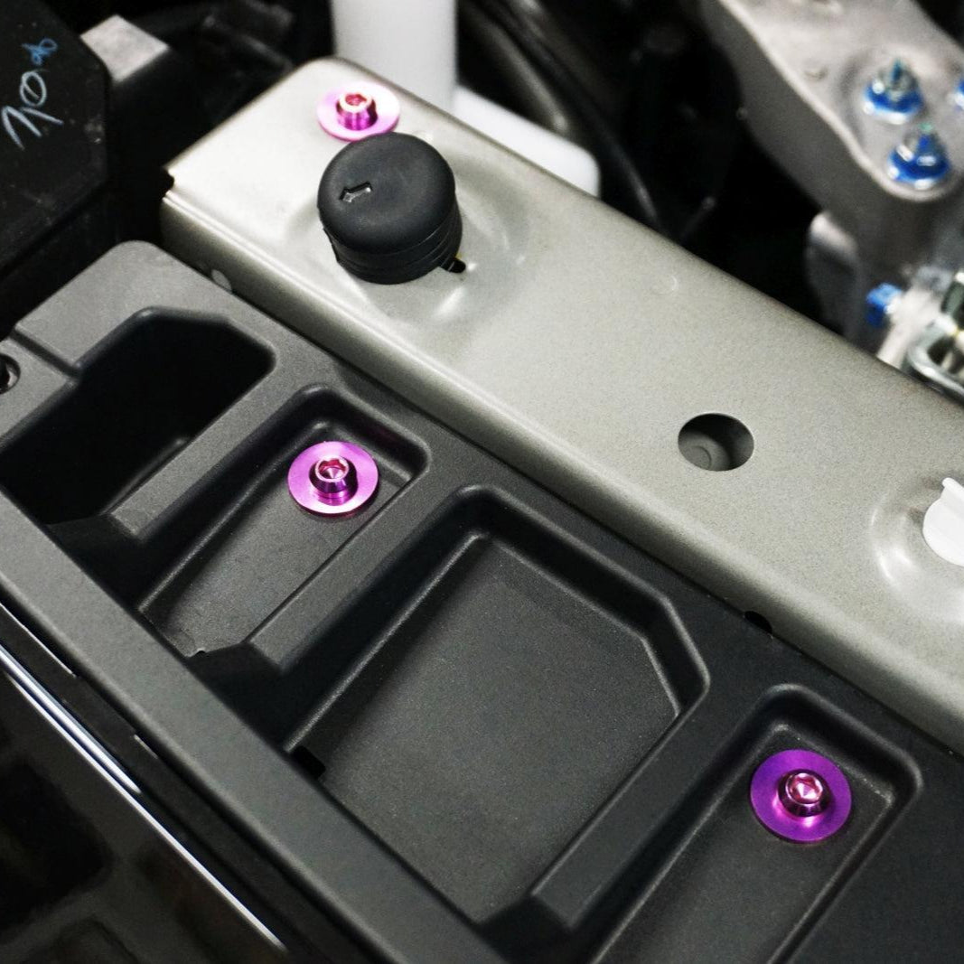 ZSPEC "Stage 1" Dress Up Bolts® Fastener Kit for '23+ Mitsubishi Mirage, Titanium - ZSPEC Design LLC - Hardware Fasteners - Fastener Kit, mirage, mitsubishi, stage 1, Washer Color - zspecdesign.com