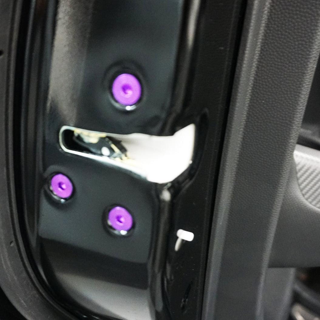 ZSPEC "Door Jams & Trunk-Area" Dress Up Bolts® Fastener Kit for '23+ Mitsubishi Mirage, Titanium - ZSPEC Design LLC - Hardware Fasteners - door jam, Fastener Kit, mirage, mitsubishi, Washer Color - zspecdesign.com