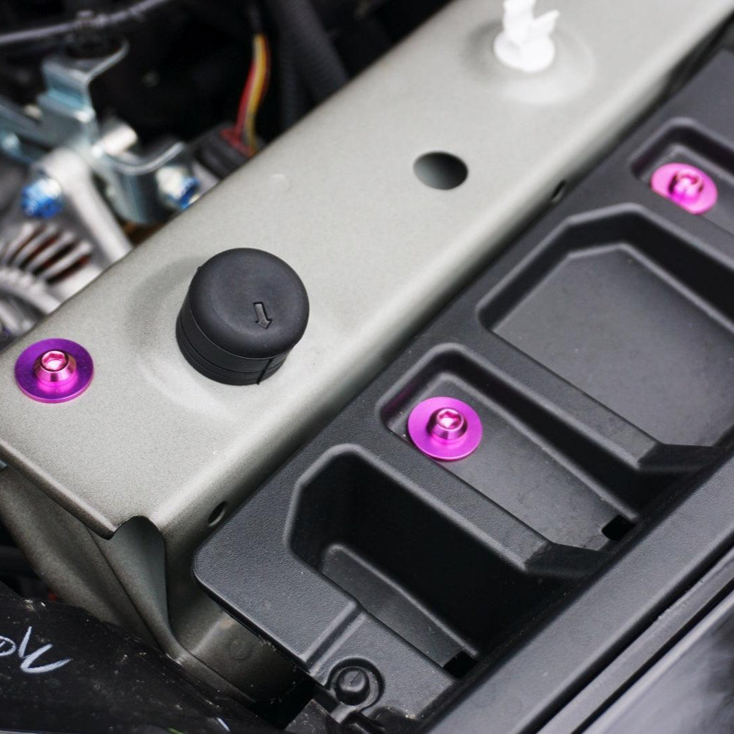 ZSPEC "Stage 1" Dress Up Bolts® Fastener Kit for '23+ Mitsubishi Mirage, Titanium - ZSPEC Design LLC - Hardware Fasteners - Fastener Kit, mirage, mitsubishi, stage 1, Washer Color - zspecdesign.com