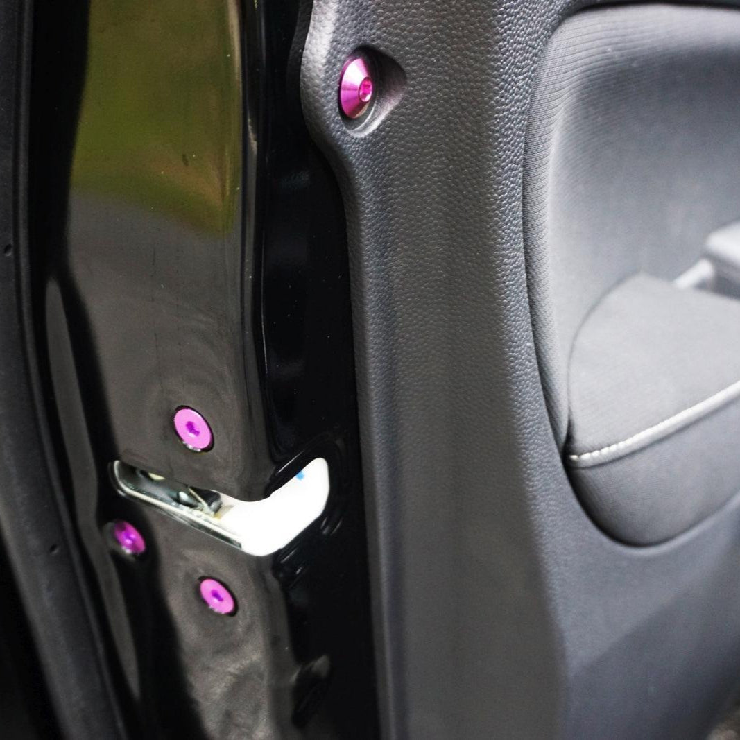 ZSPEC "Door Jams & Trunk-Area" Dress Up Bolts® Fastener Kit for '23+ Mitsubishi Mirage, Titanium - ZSPEC Design LLC - Hardware Fasteners - door jam, Fastener Kit, mirage, mitsubishi, Washer Color - zspecdesign.com