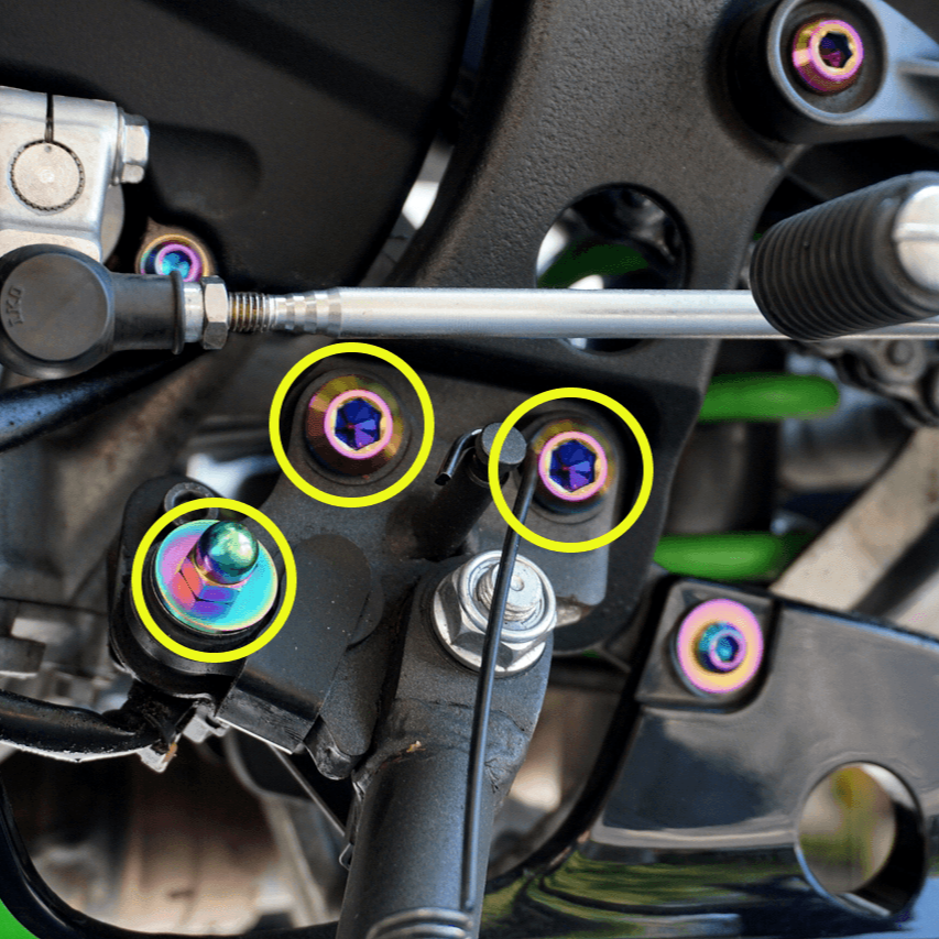 ZSPEC Titanium Fasteners for the Kawasaki Ninja 636 ZX6R Kick-Stand - ZSPEC Design LLC - Hardware Fasteners - Fastener Kit, kawasaki, Motorcycle, ninja, zxr6 - zspecdesign.com