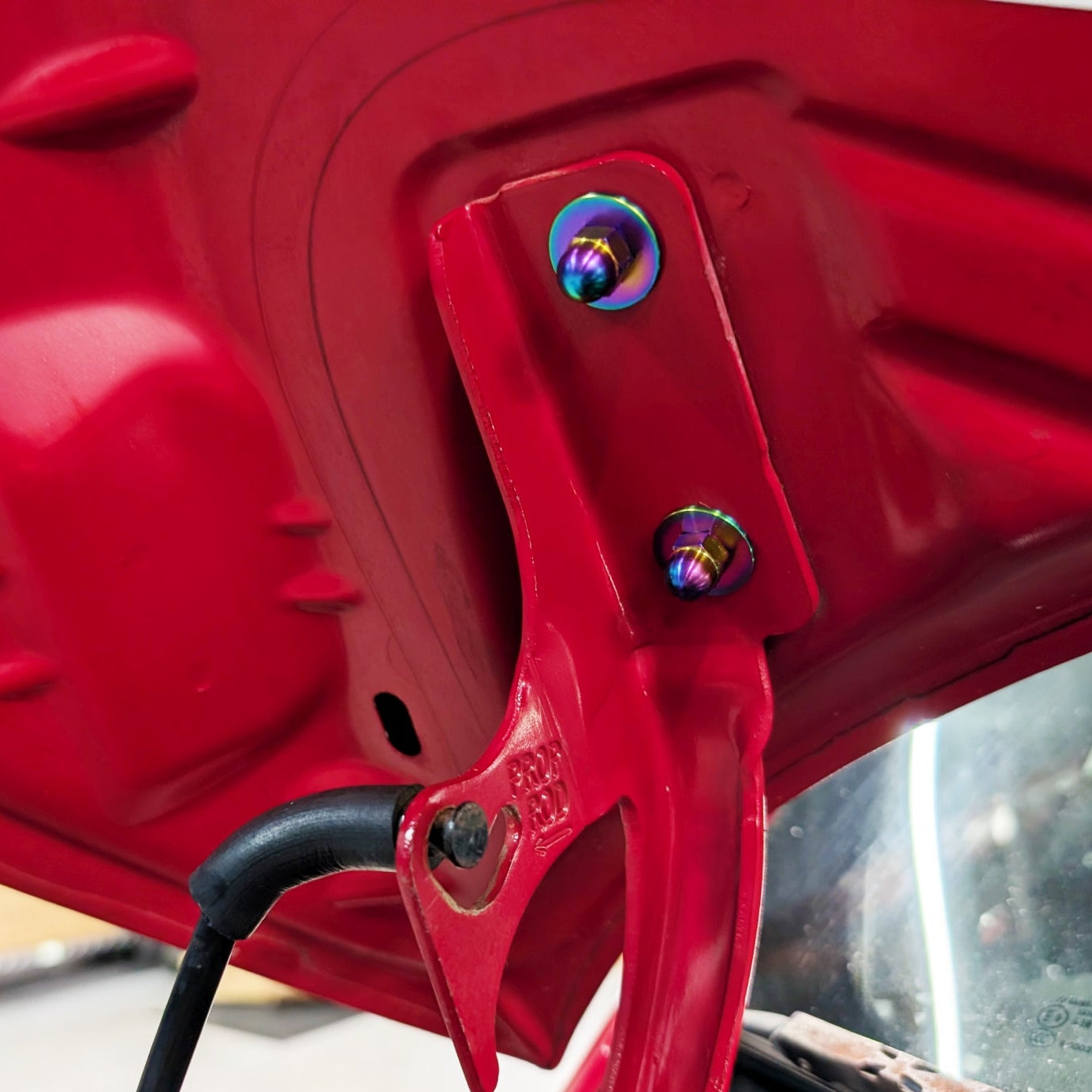 ZSPEC Titanium Dress Up Acorn Nuts & Washers Hood Hardware Kit for the '07-25 Fiat 500 & Abarth - ZSPEC Design LLC