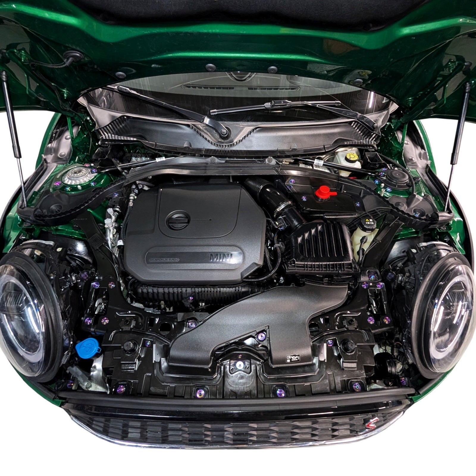 ZSPEC Staged Dress Up Bolts® Fastener Kit, '22+ Mini Cooper F56s, Titanium - ZSPEC Design LLC