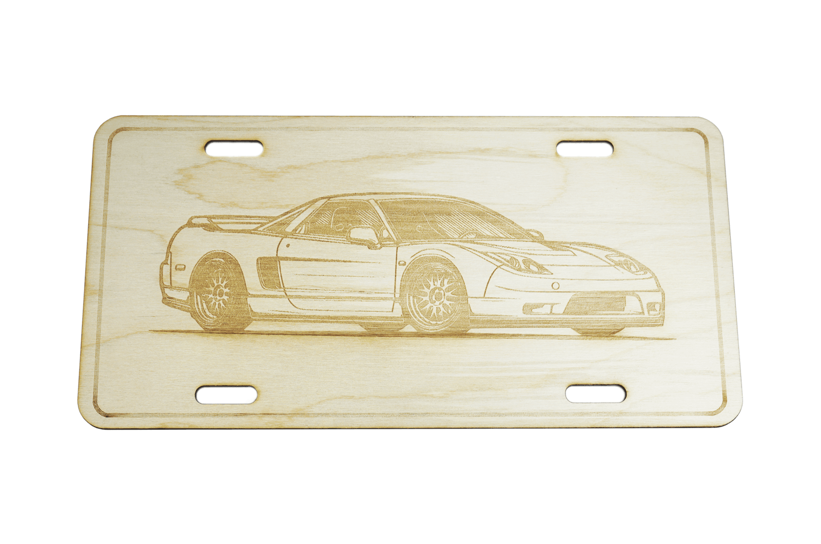 ZSPEC Acura NSX Sports Car License Plate, Birch, Ornament for Office, Garage or Man-Cave - ZSPEC Design LLC - Holiday Ornaments - acura, garage art, license, lifestyle, nsx, ornament - zspecdesign.com