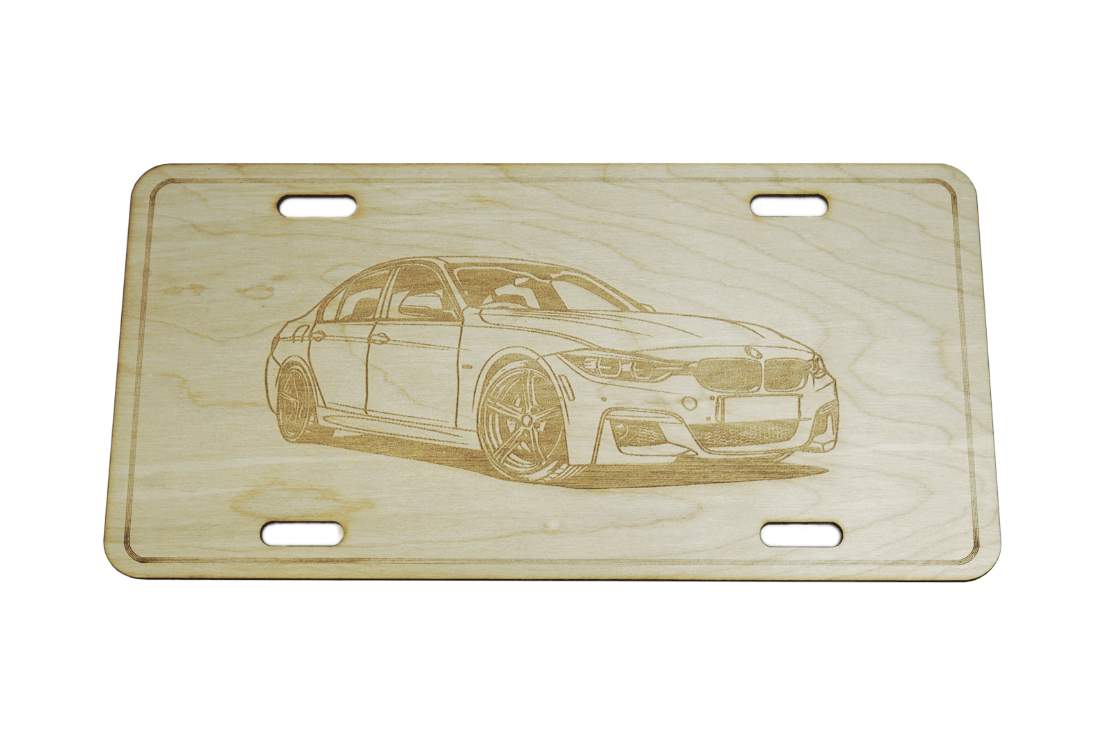 ZSPEC BMW 4-Door Sedan License Plate, Birch, Ornament for Office, Garage or Man-Cave - ZSPEC Design LLC - Holiday Ornaments - bmw, garage art, license, lifestyle, ornament - zspecdesign.com