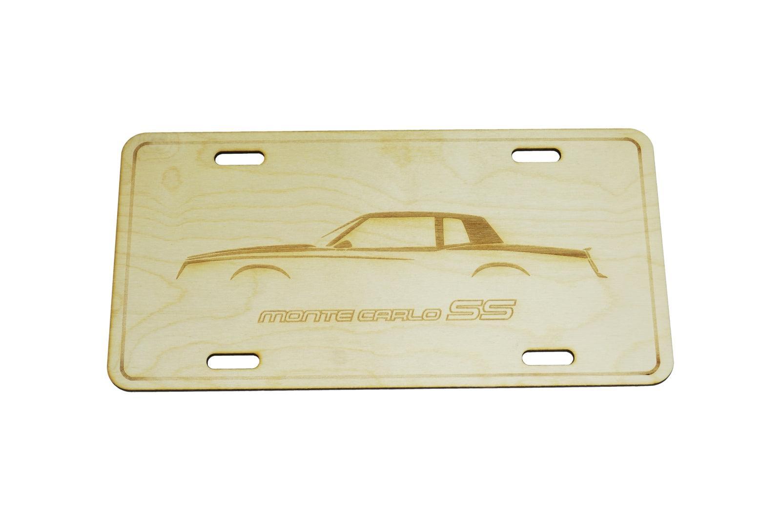 ZSPEC Chevy Monte Carlo SS Cut-Away License Plate, Birch, Ornamental - ZSPEC Design LLC - Holiday Ornaments - chevrolet, garage art, license, lifestyle, monte carlo, ornament - zspecdesign.com