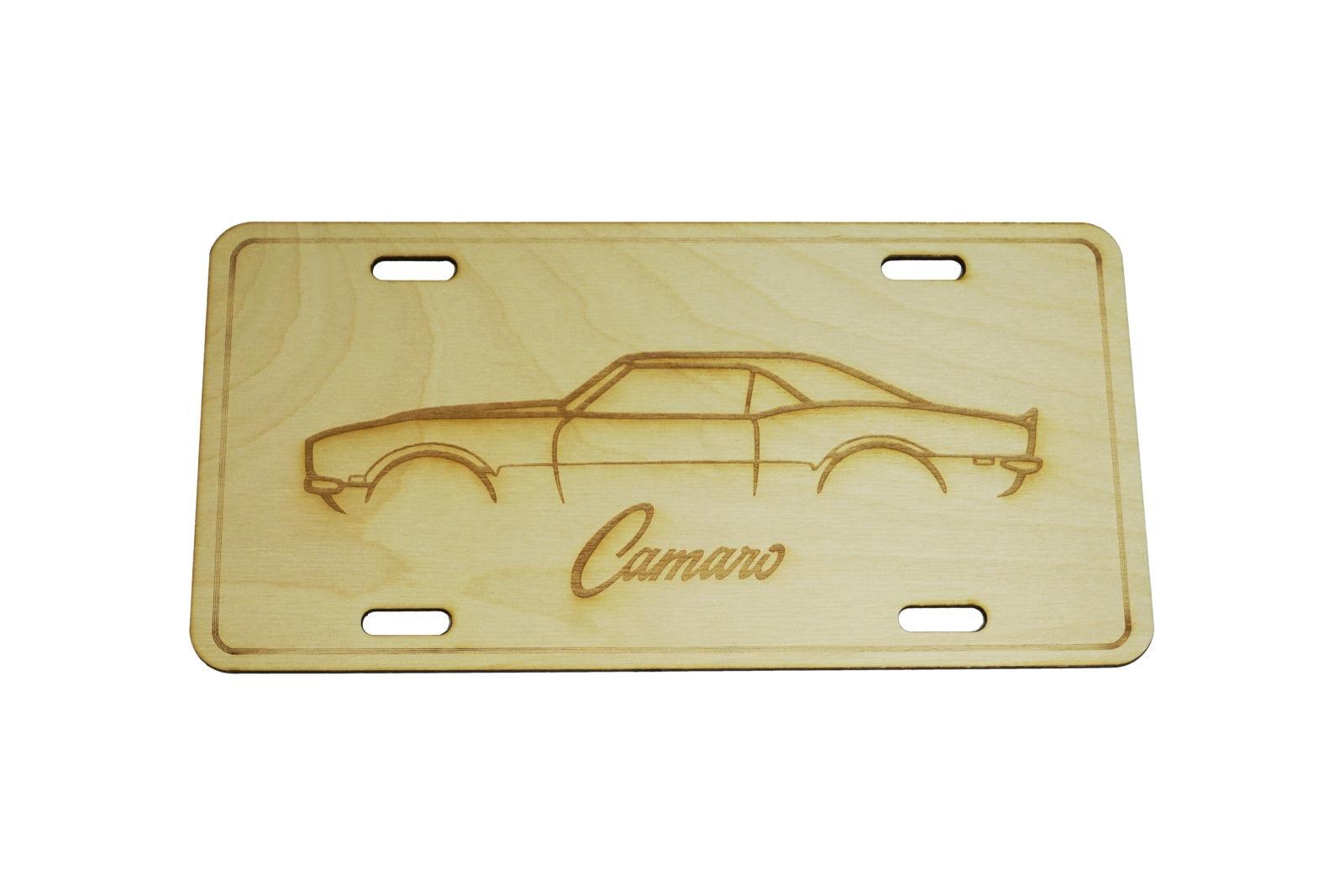 ZSPEC Classic Chevy Camaro SS Silhouette License Plate, Birch, Ornamental - ZSPEC Design LLC - Holiday Ornaments - camaro, chevrolet, garage art, license, lifestyle, ornament - zspecdesign.com