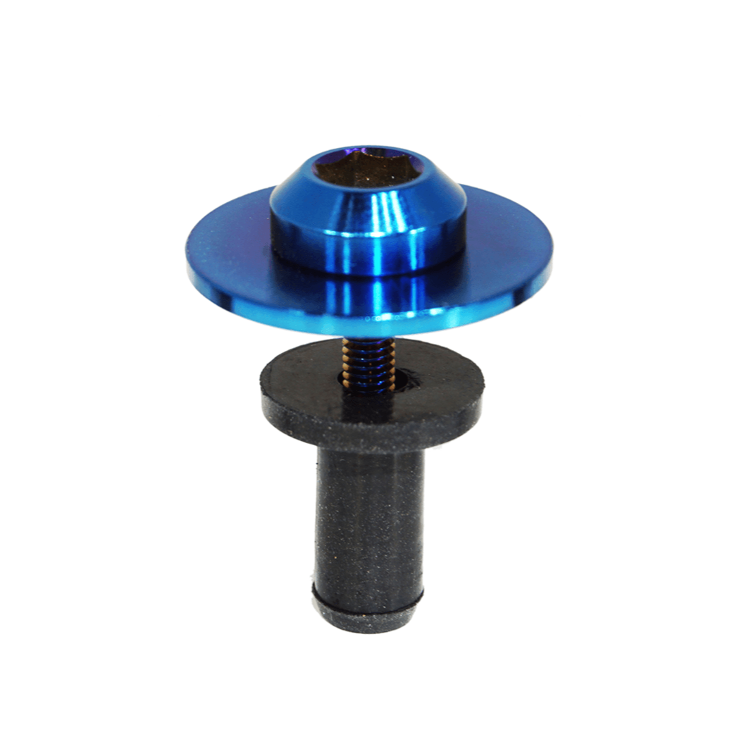 ZSPEC Design titanium plastic clips and well nuts for Lexus LC 500, hardware fasteners replacement kit, blue color.