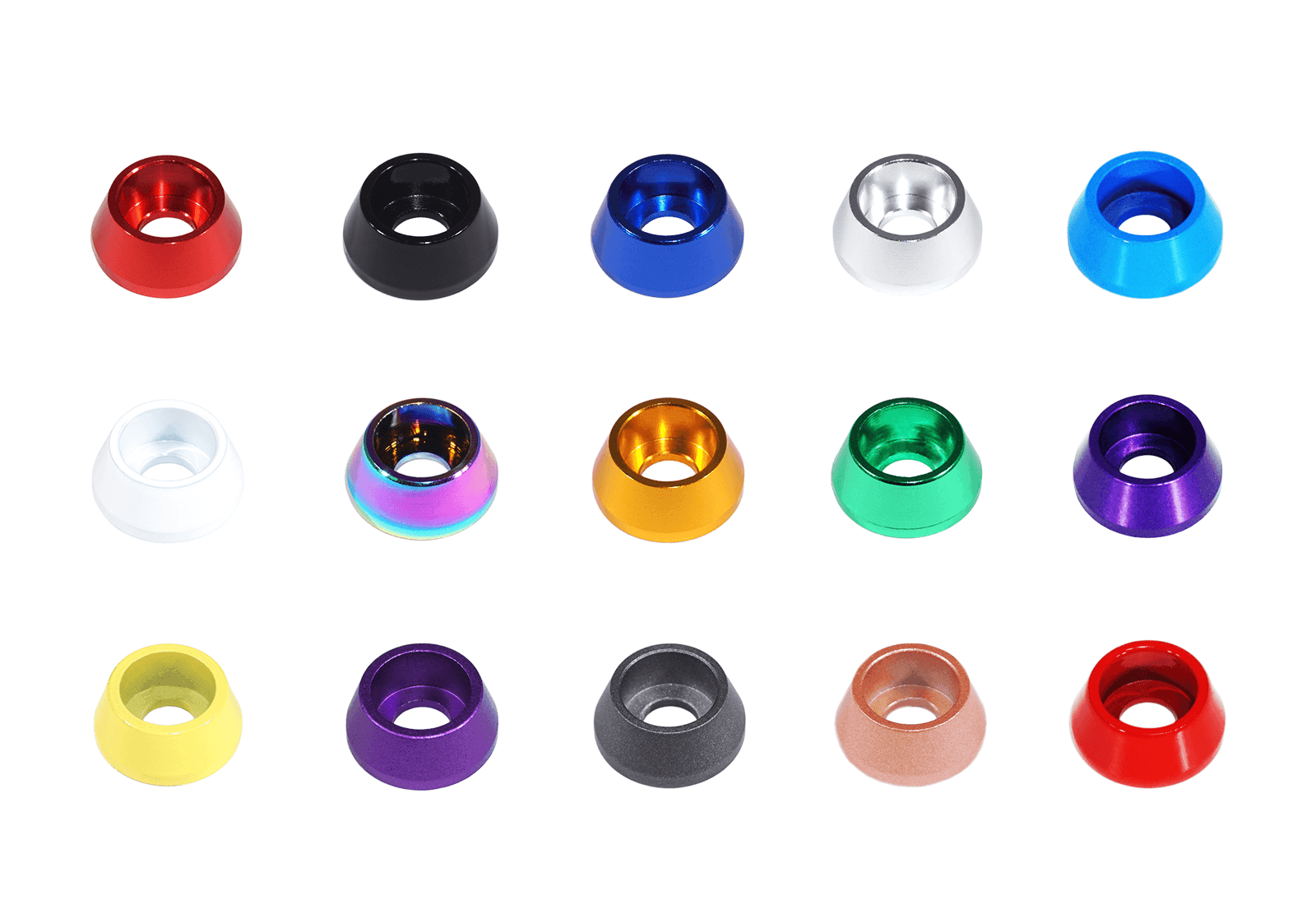 ZSPEC M10 Billet Angled Cup Finish Washers for SHSC Socket-Cap Fasteners, Billet, 10-Pack - ZSPEC Design LLC - Hardware Fasteners - 10-pack, billet hardware, Dress Up Washer, Fastener, finish washer, m10, shsc, straight - zspecdesign.com