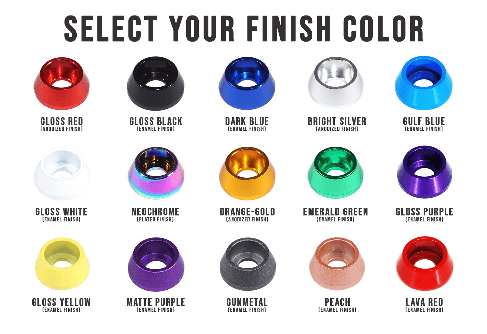 ZSPEC M5 Billet Angled Cup Finish Washers for SHSC Socket-Cap Fasteners, Billet, 10-Pack - ZSPEC Design LLC - Hardware Fasteners - 10-pack, billet hardware, Dress Up Washer, finish washer, m5, shsc, straight - zspecdesign.com