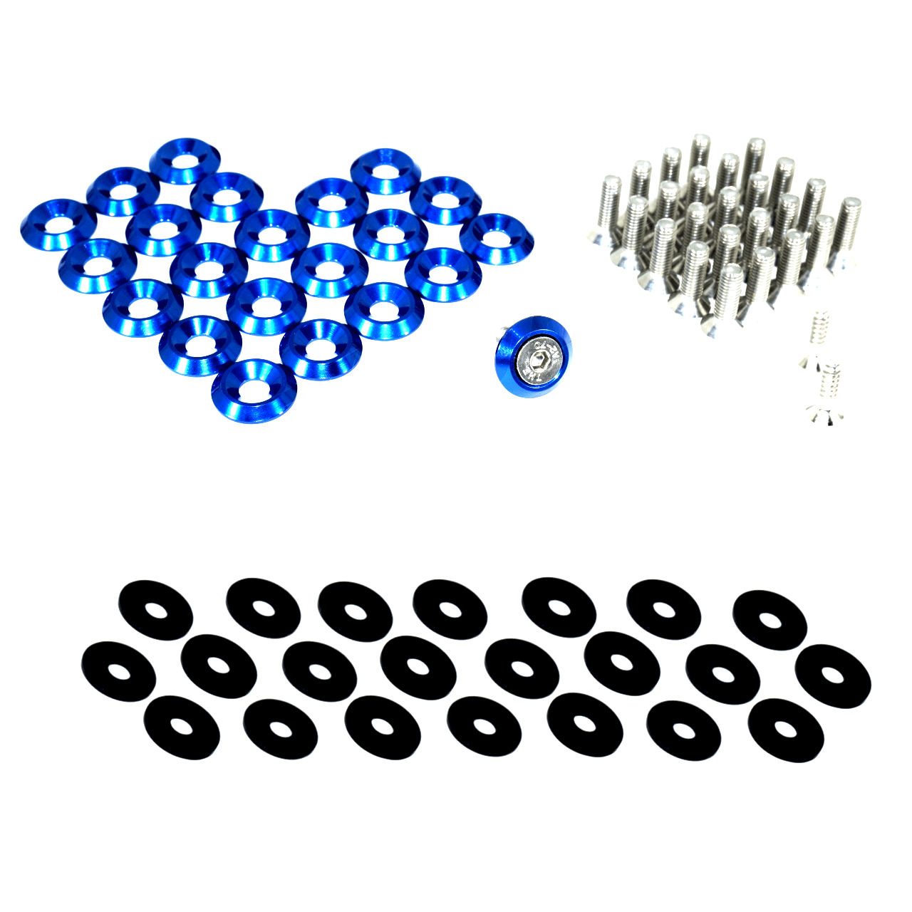 ZSPEC Fenders/Top-of-Bumper/Headlights Fasteners for '07-13 Mitsubishi Lancer EVO X 10, Stainless & Billet - ZSPEC Design LLC - Hardware Fasteners - evo, Fastener Kit, lancer, mitsubishi - zspecdesign.com