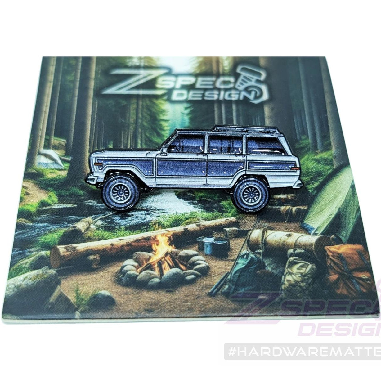 ZSPEC Collector Lapel / Hat Pin - Jeep Wagoneer with Rustic Scene Card - ZSPEC Design LLC - Pin - accessory, corvette, lapel, lifestyle, pin - zspecdesign.com