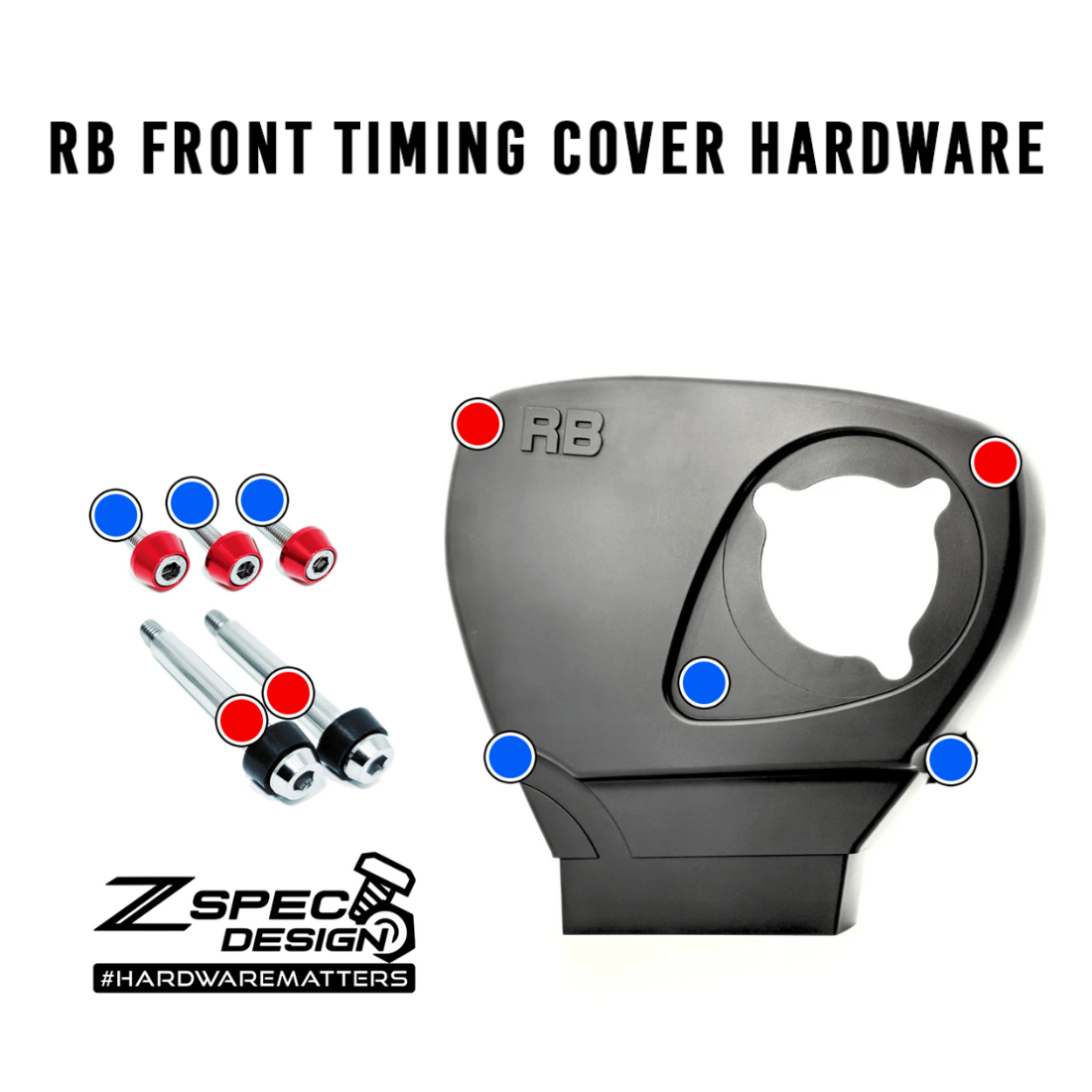 ZSPEC Timing & Coils Cover Fasteners for Nissan RB26/30, Stainless & Billet - ZSPEC Design LLC - Hardware Fasteners - nissan, RB20, RB25, RB26, RB30, stainless, timing, Washer Color - zspecdesign.com