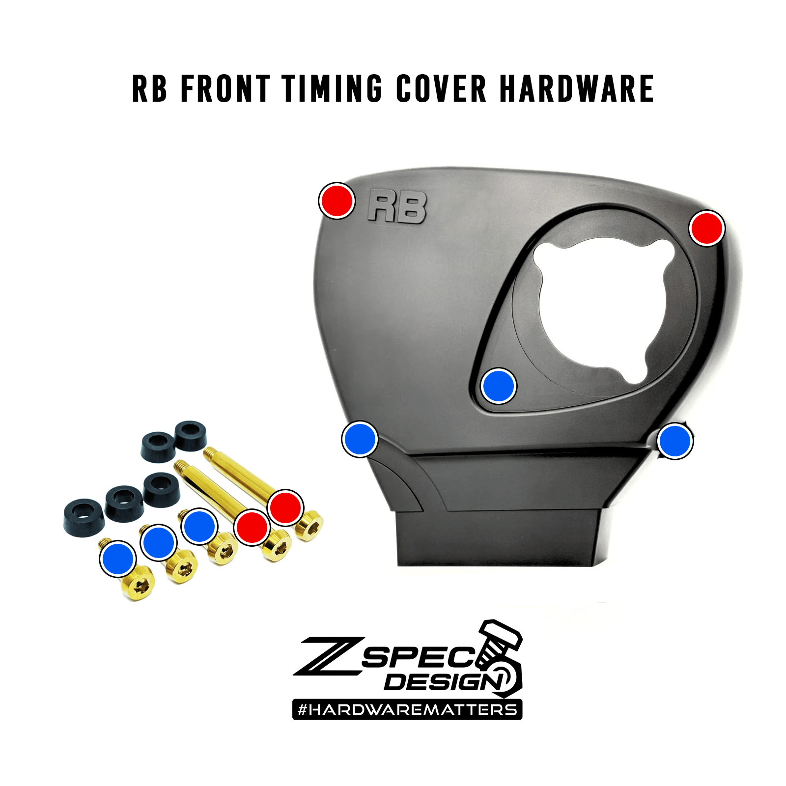 ZSPEC Front Engine Cover Fasteners for Nissan RB26 Engine, Grade-5 Titanium, ZSPEC Design LLC - Hardware Fasteners - zspecdesign.com