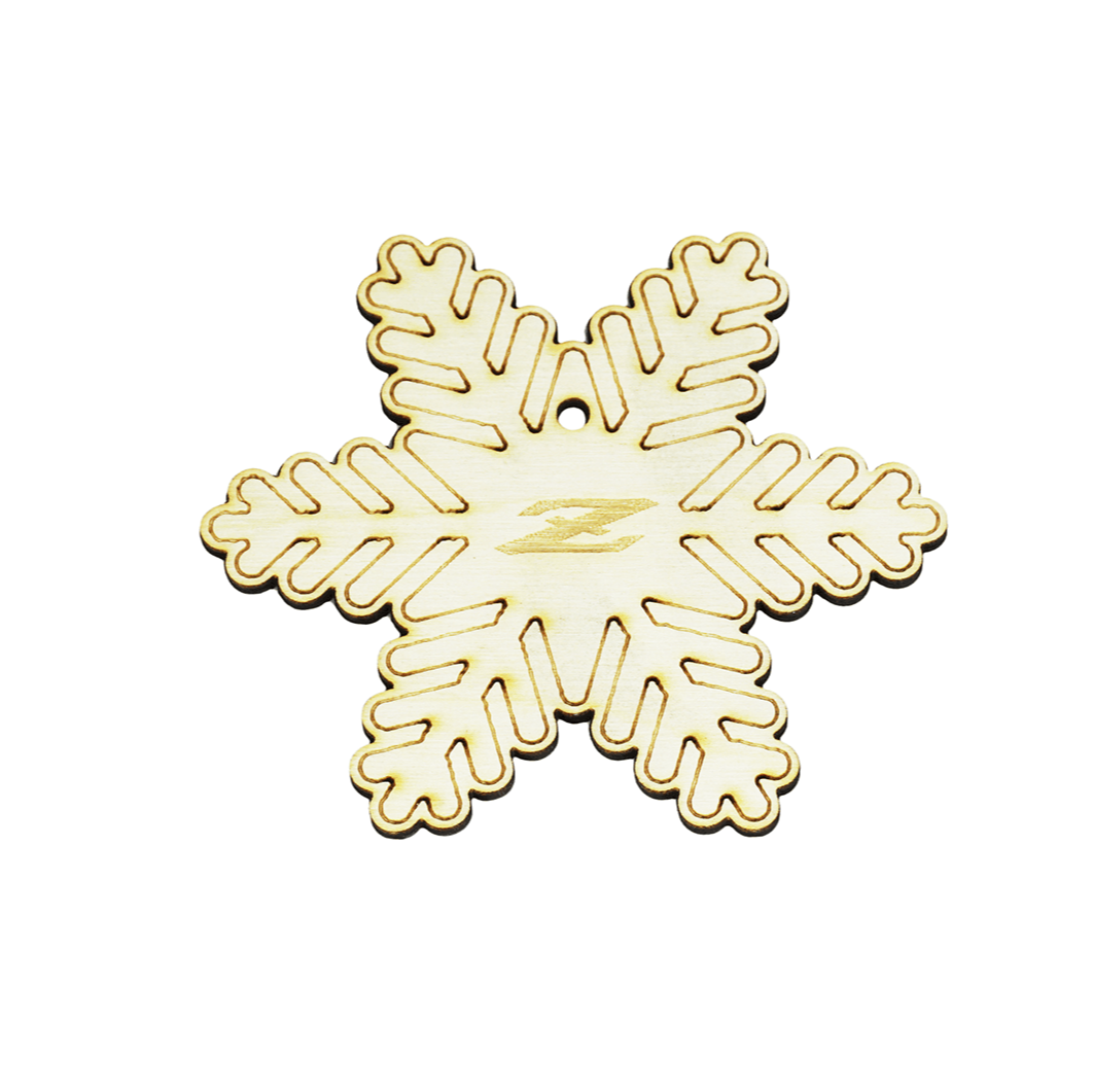 ZSPEC Laser-Engraved Wood Ornament, Datsun S30 240/260/280Z Snowflake, 3.75" - ZSPEC Design LLC - Holiday Ornaments - 240, 260, 280z, datsun, holiday, lifestyle, ornament, s30 - zspecdesign.com