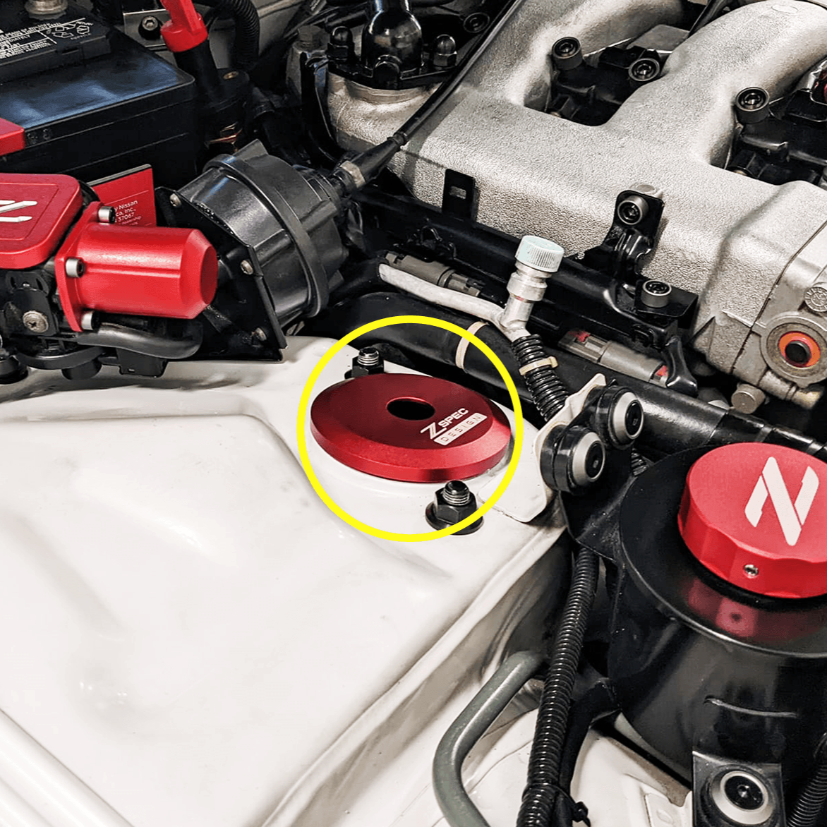 ZSPEC Billet Shock/Strut Tower Covers for '90-96 Nissan 300zx Z32 - ZSPEC Design LLC - Hardware Fasteners - 300zx, accessory, cap, nissan, shock, strut cap, z32 - zspecdesign.com