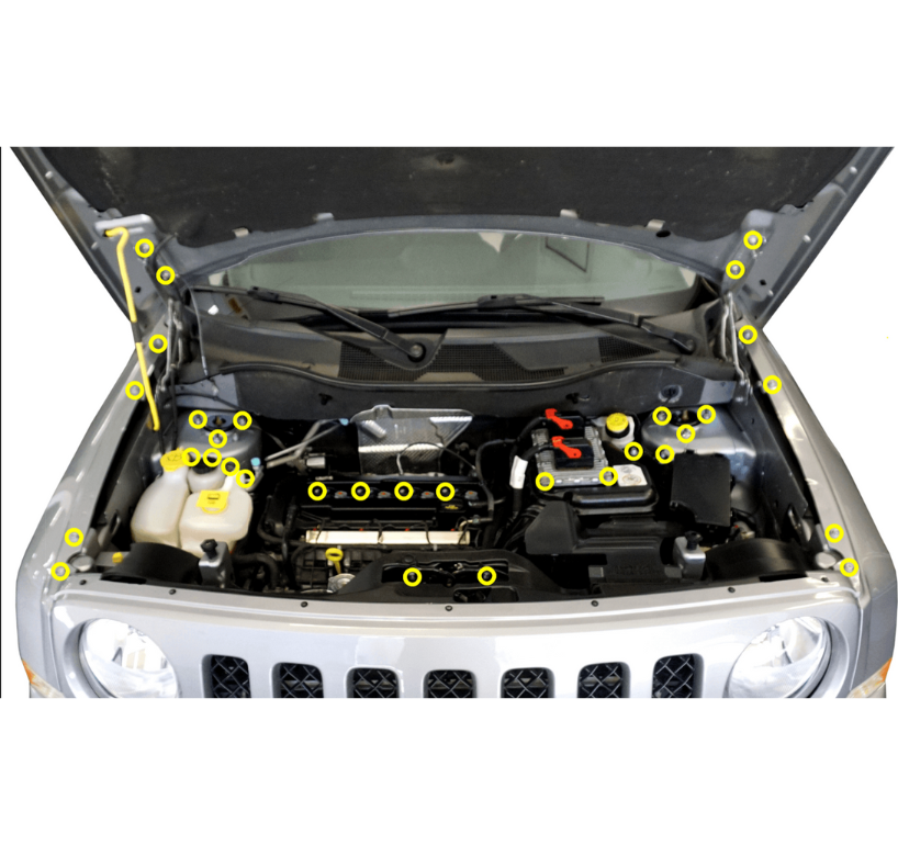 ZSPEC "Stage 2" Dress Up Bolts® Fastener Kit for Jeep Patriot & Compass, Stainless & Billet - ZSPEC Design LLC - Hardware Fasteners - cherokee, Fastener Kit, jeep, stage 2, v6, Washer Color - zspecdesign.com