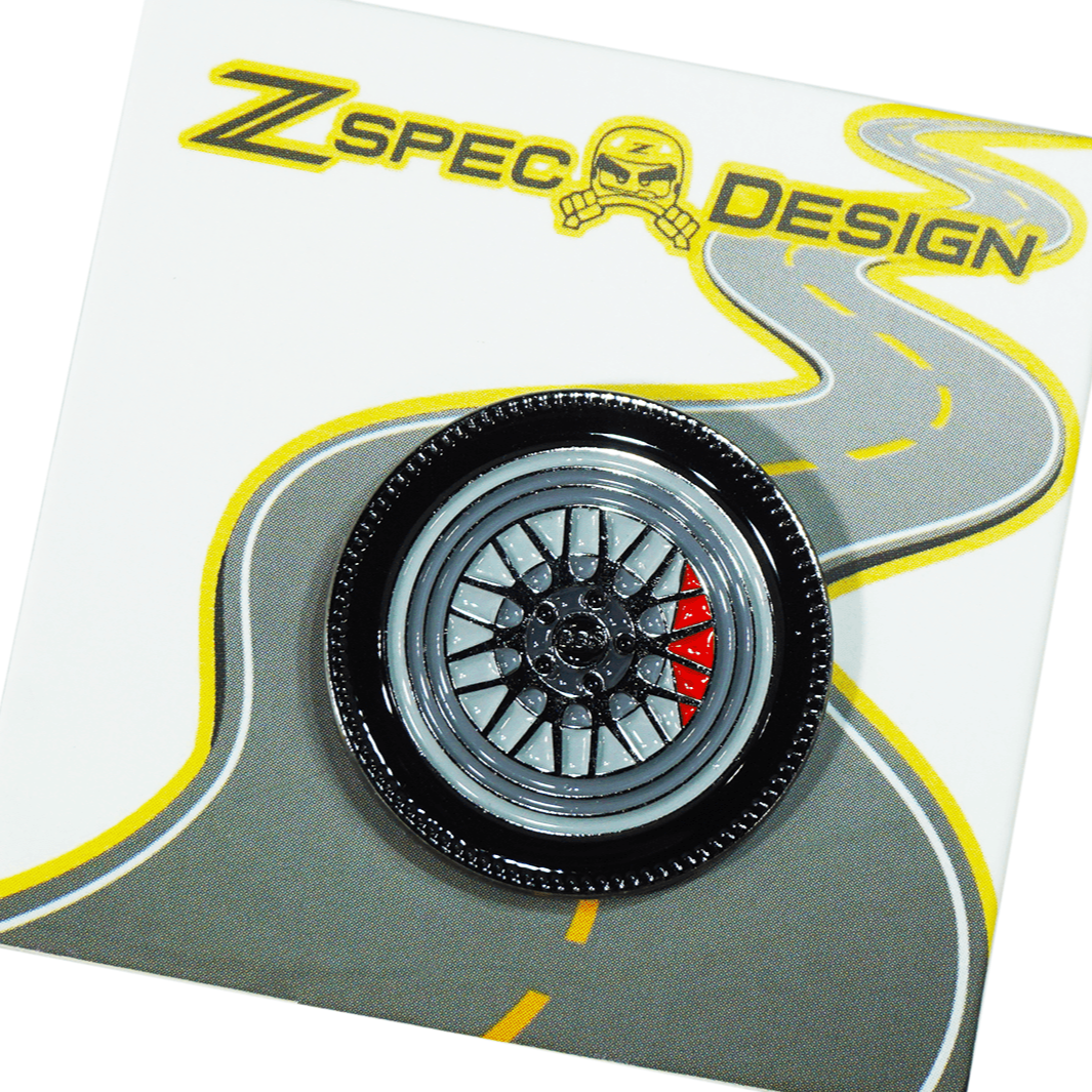 ZSPEC Wheel Pin - Mesh Classic Design - great for Lapels, Hats, Backpacks - ZSPEC Design LLC - Hardware Fasteners - accessory, bsr, lapel, lifestyle, nissan, pin, wheel, wheel pin, Z - zspecdesign.com