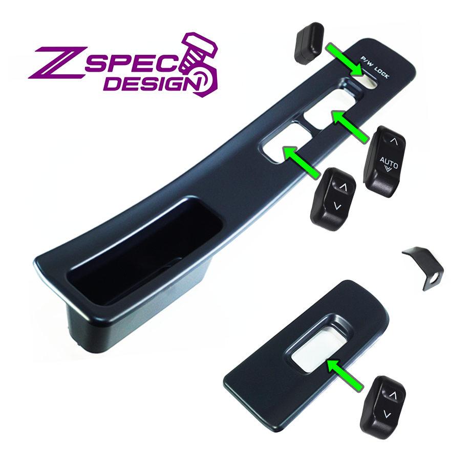 Z32 300zx Door Window-Switch & Finishers Refresh Kit, Bezels & Buttons ZSPEC Design