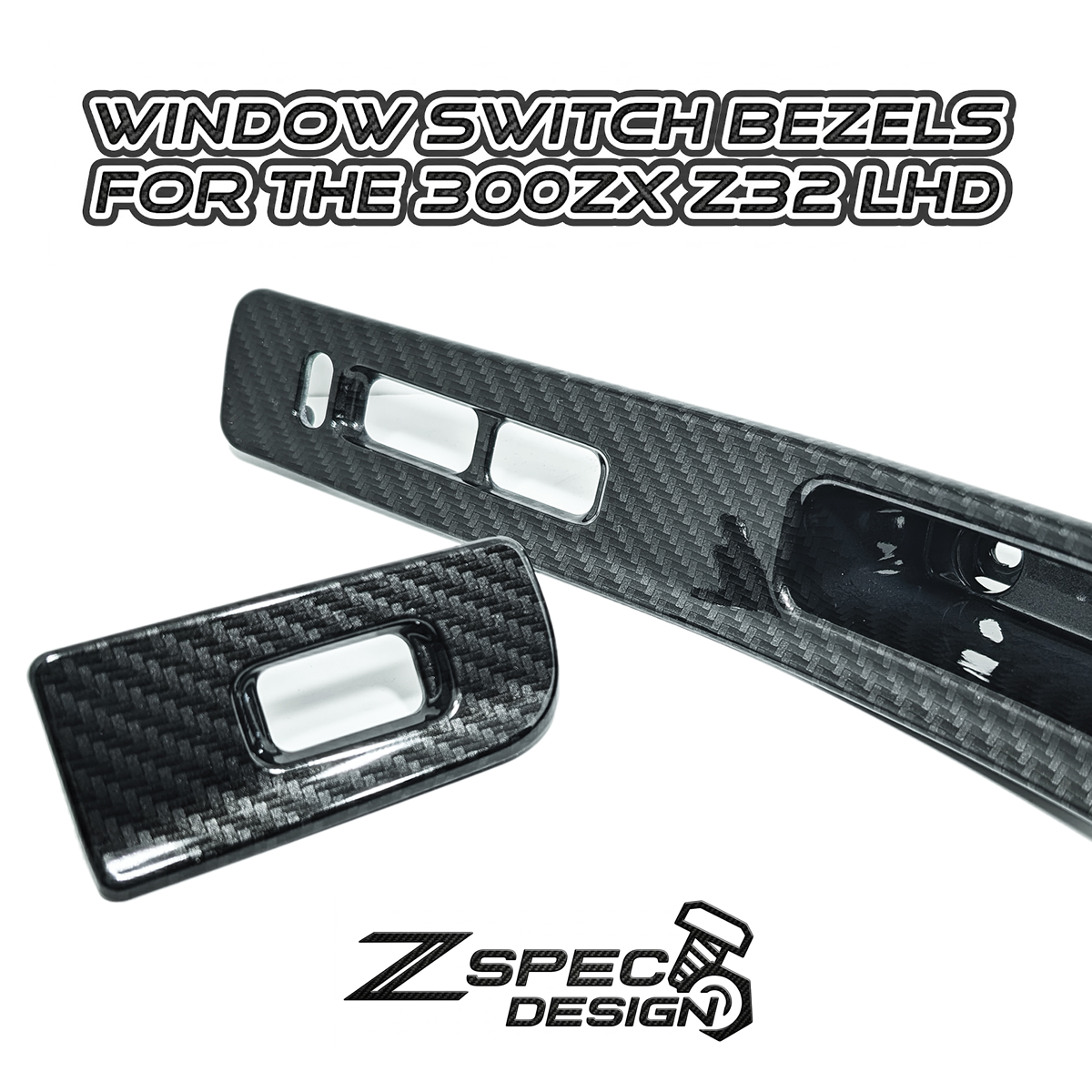 ZSPEC 300zx Z32 Window Switch Finisher Pair, fits LHD Models Only, Carbon Style