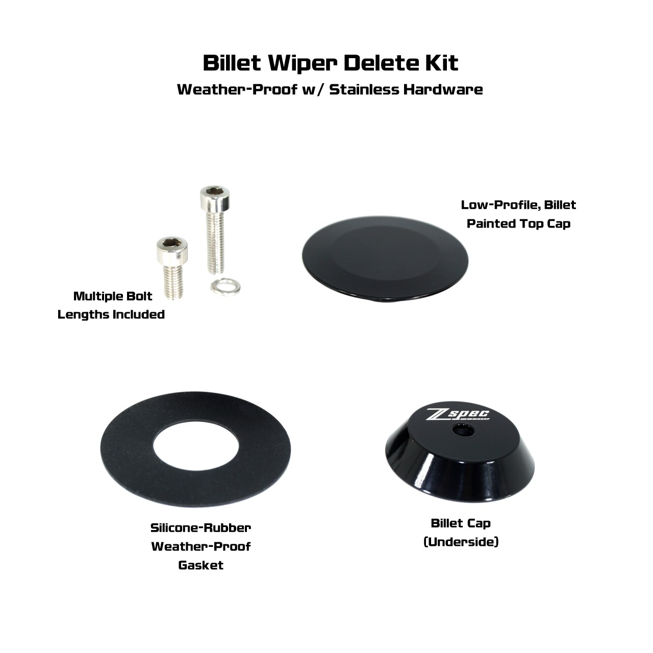 ZSPEC 44mm Rear Wiper Hole-Cover/Cap/Plug, Weatherproof, fits GR Corolla, Black - ZSPEC Design LLC - Hardware Fasteners - corolla, corolla gr, delete, wiper - zspecdesign.com