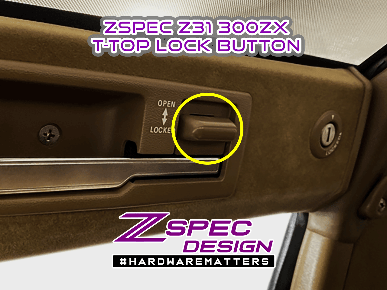 ZSPEC T-Top Lock-Buttons (Pair), Nissan Z31 300zx OE-Matched Colors & Finish - ZSPEC Design LLC - Hardware Fasteners - locking, nisssan, t-top, z31, z31 t-top - zspecdesign.com