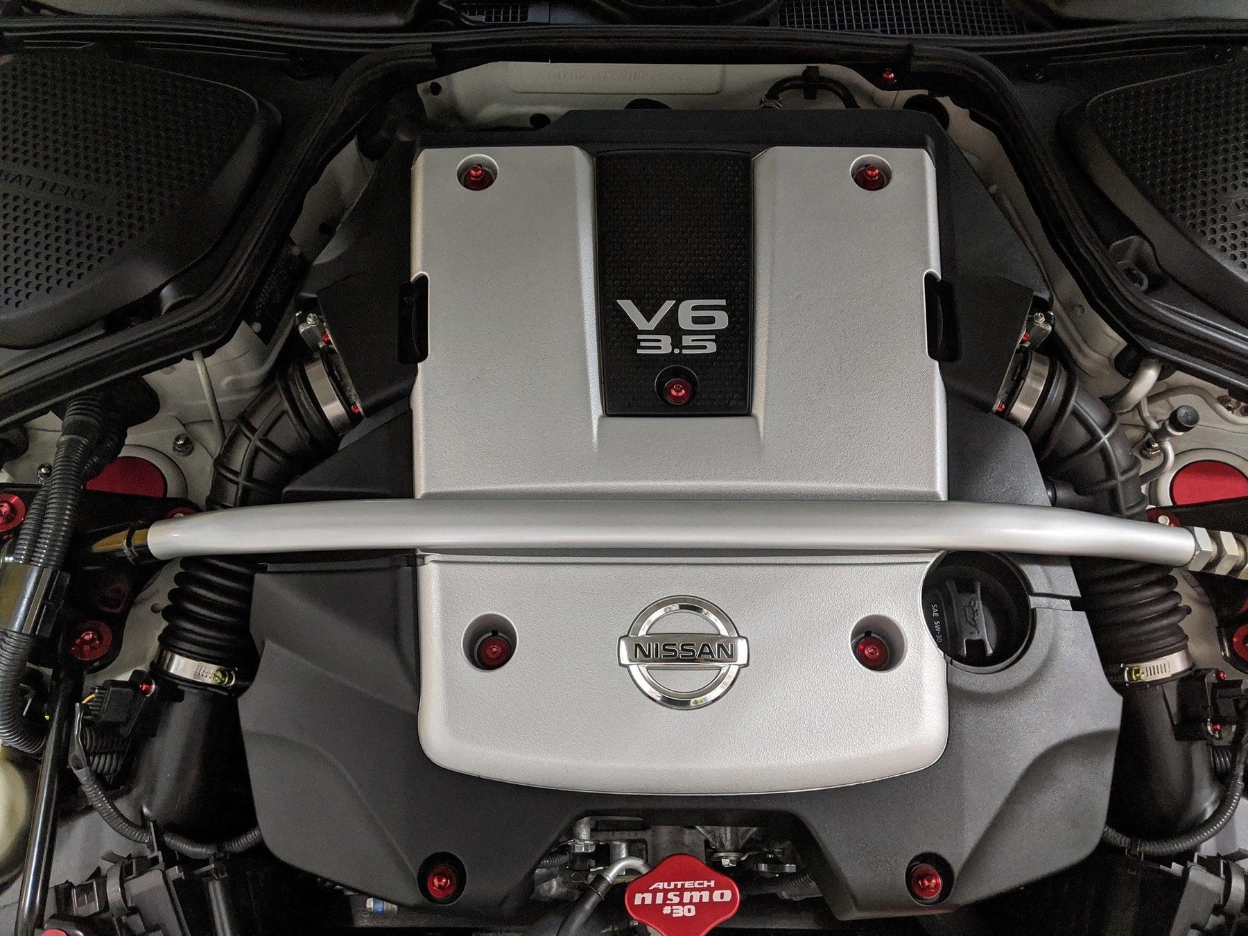 ZSPEC "Stage 2" Dress Up Bolts®/Fastener Kit for '09+ Nissan 350z DE & HR, Titanium  Upgrade Performance Engine Bay Dress Up Bolts Titanium VQ VH VQ35HR 3.7L Fairlady Z Auto Vehicle Car Show Accessory